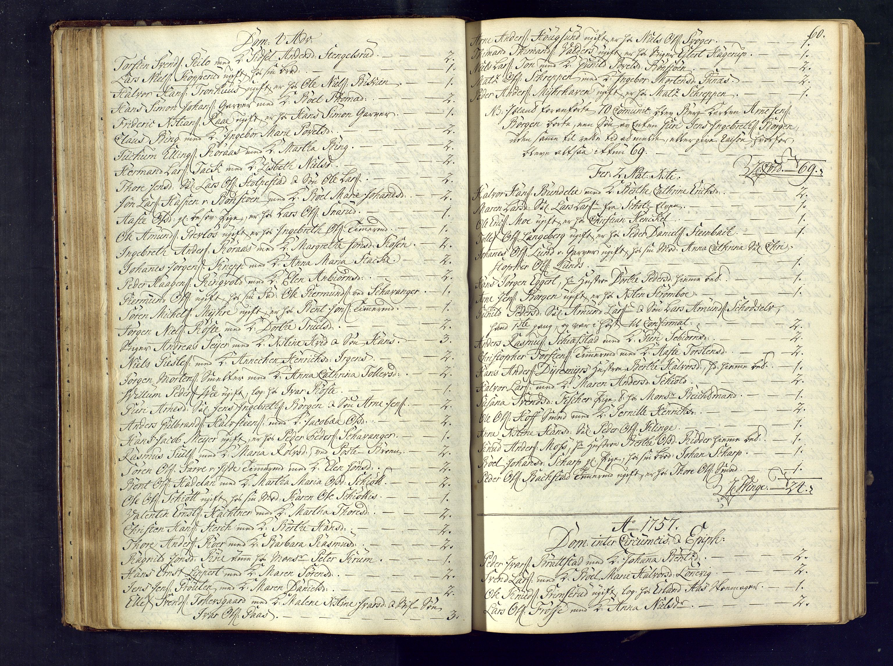Kongsberg kirkebøker, SAKO/A-22/M/Ma/L0005: Communicants register no. 5, 1755-1761, p. 60