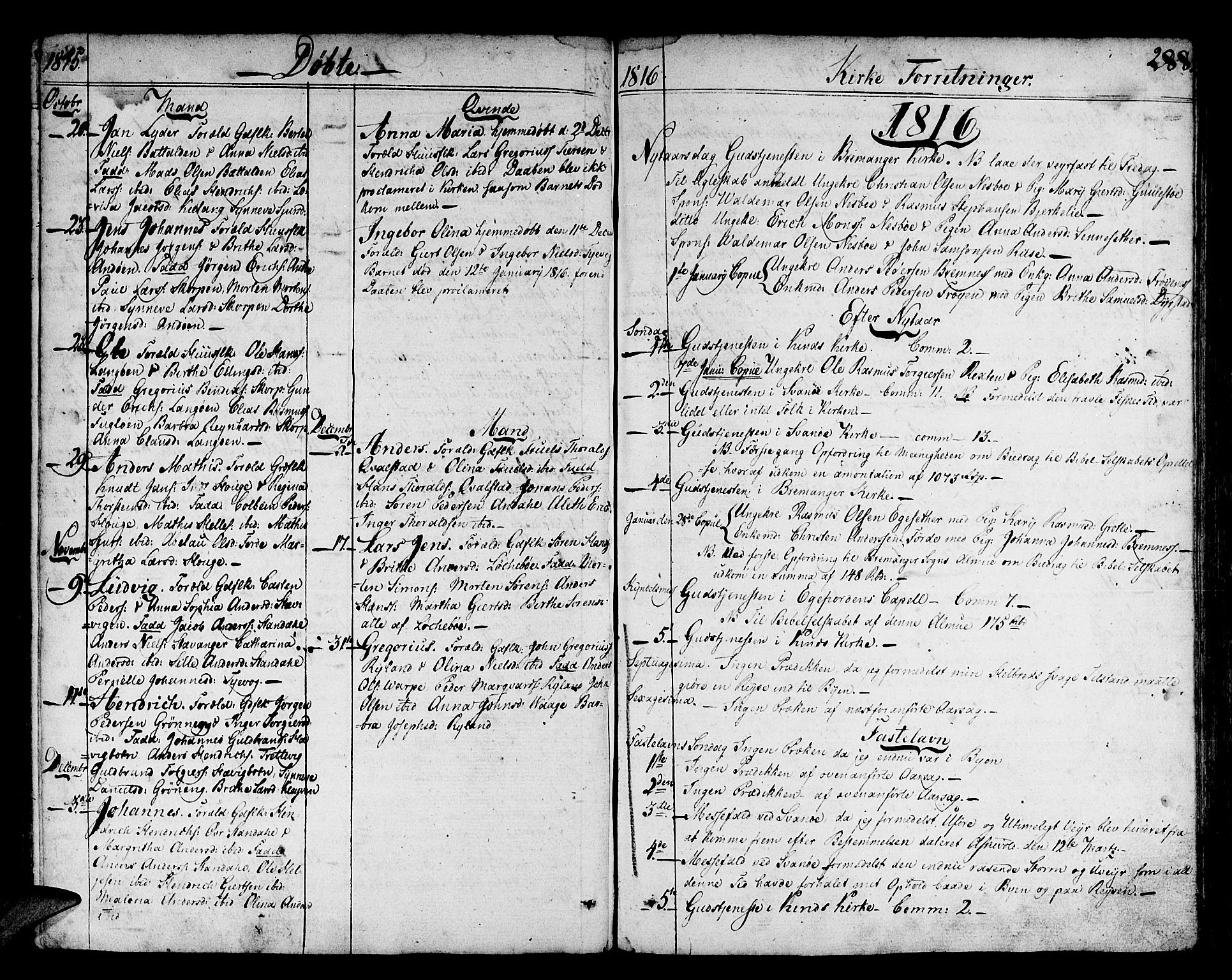 Kinn sokneprestembete, SAB/A-80801/H/Haa/Haaa/L0003: Parish register (official) no. A 3, 1785-1821, p. 288
