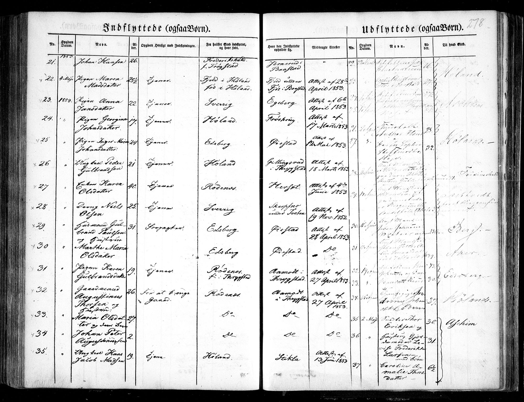 Trøgstad prestekontor Kirkebøker, AV/SAO-A-10925/F/Fa/L0007: Parish register (official) no. I 7, 1845-1854, p. 278