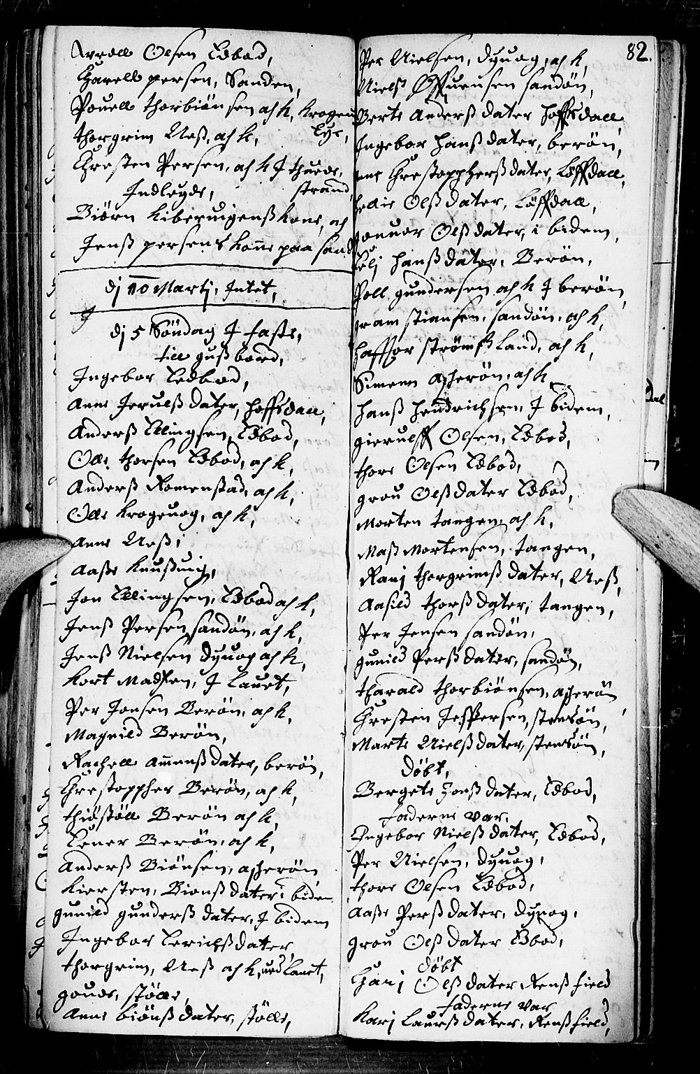 Dypvåg sokneprestkontor, AV/SAK-1111-0007/F/Fb/Fba/L0001: Parish register (copy) no. B 1, 1699-1706, p. 82