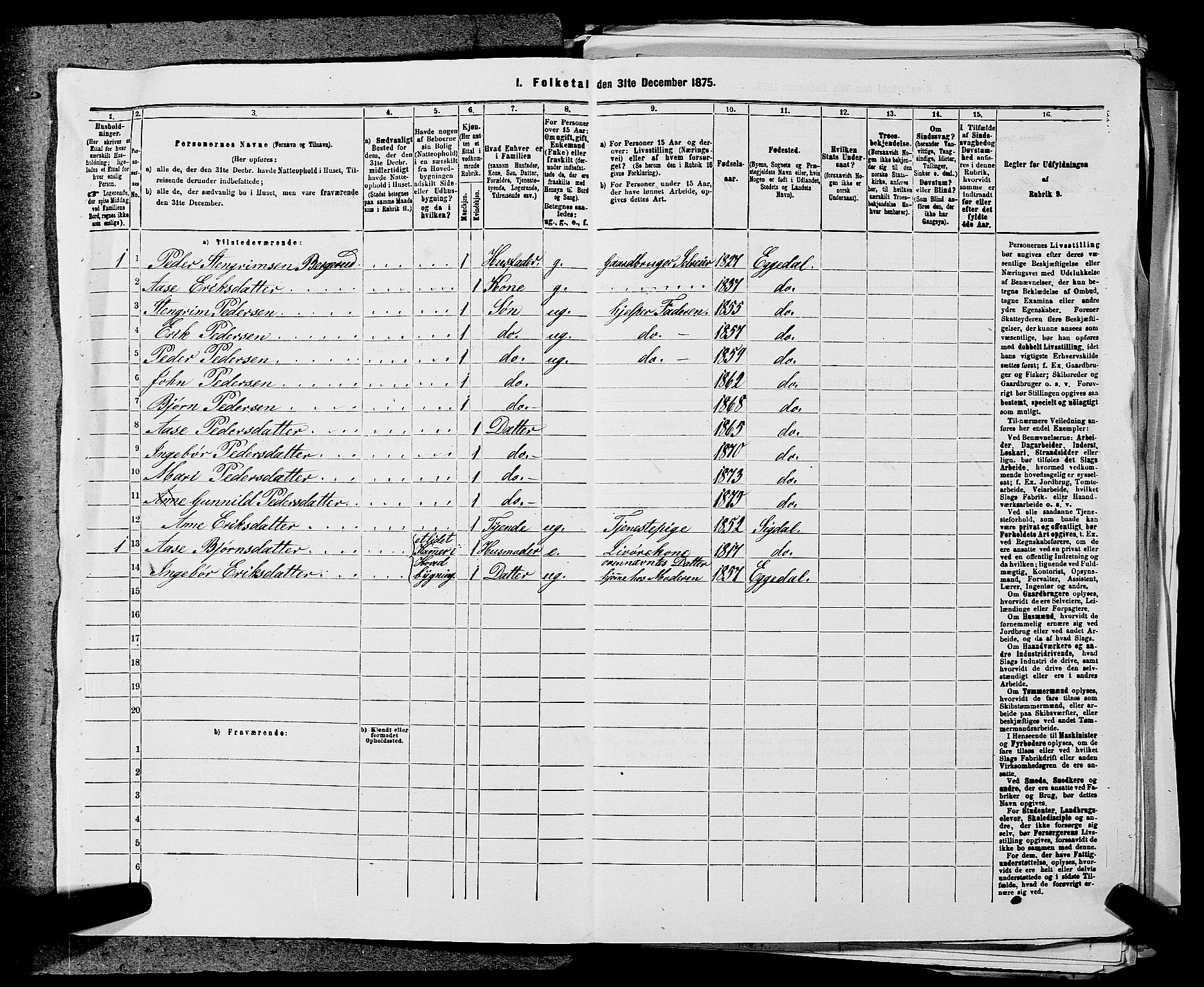 SAKO, 1875 census for 0621P Sigdal, 1875, p. 1869