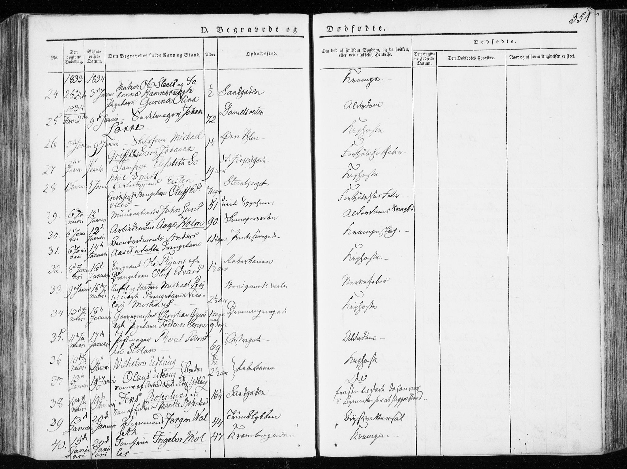 Ministerialprotokoller, klokkerbøker og fødselsregistre - Sør-Trøndelag, SAT/A-1456/601/L0047: Parish register (official) no. 601A15, 1831-1839, p. 354