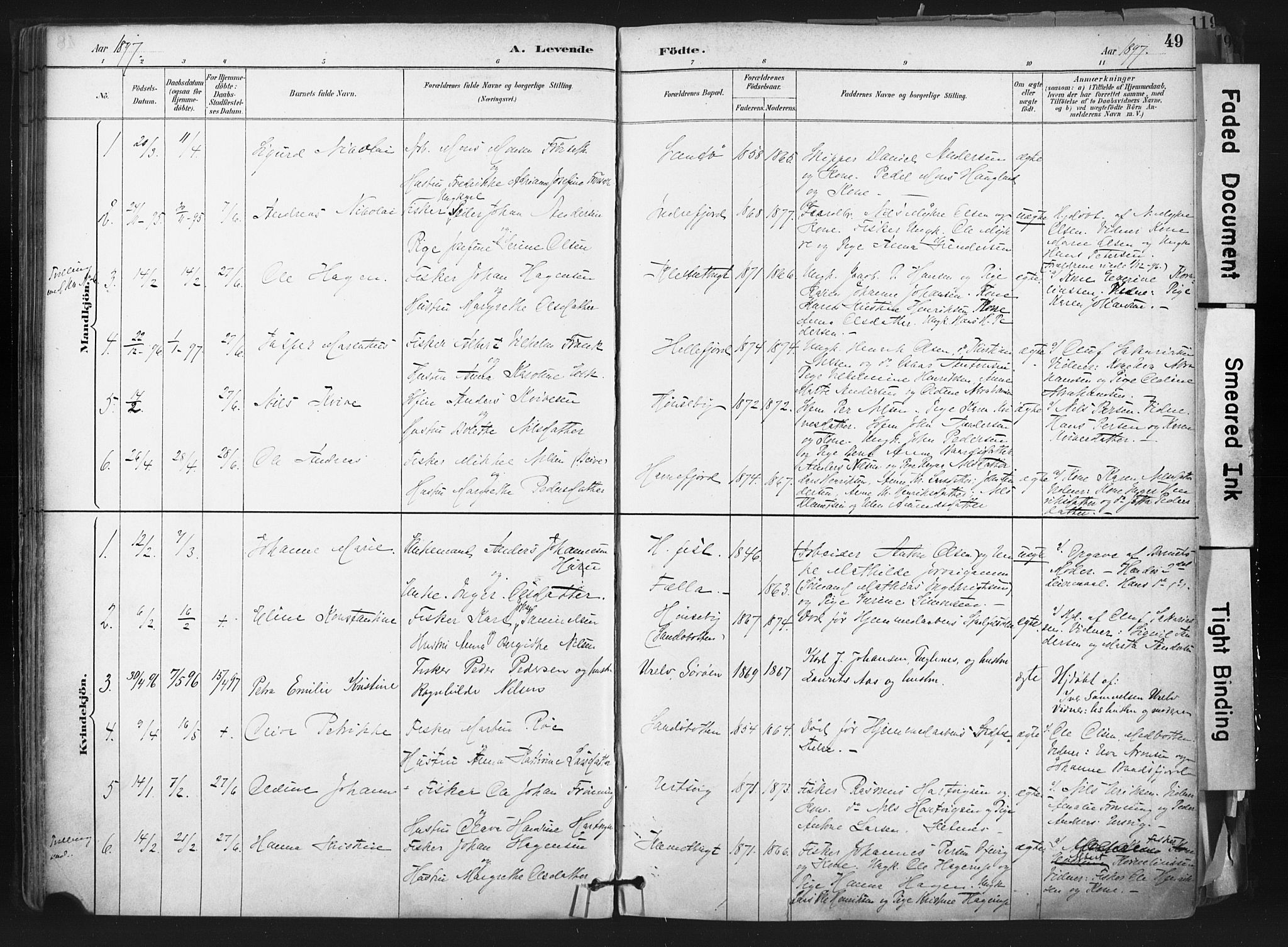 Hammerfest sokneprestkontor, AV/SATØ-S-1347/H/Ha/L0011.kirke: Parish register (official) no. 11 /1, 1885-1897, p. 49