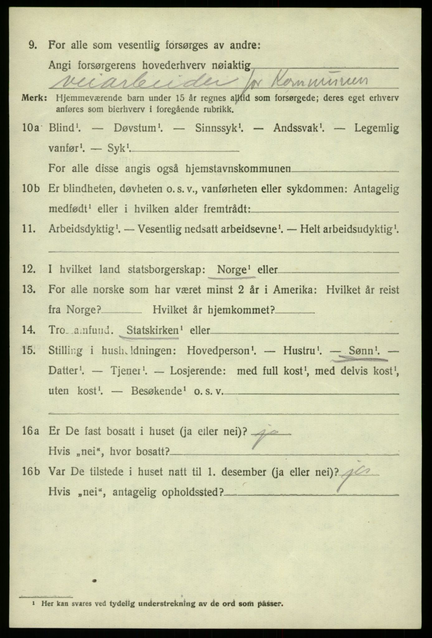 SAB, 1920 census for Odda, 1920, p. 4198