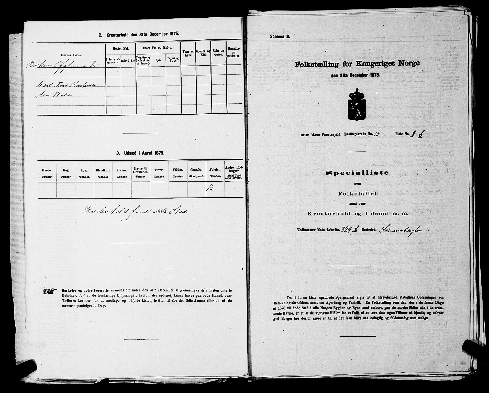 RA, 1875 census for 0218bP Østre Aker, 1875, p. 3460