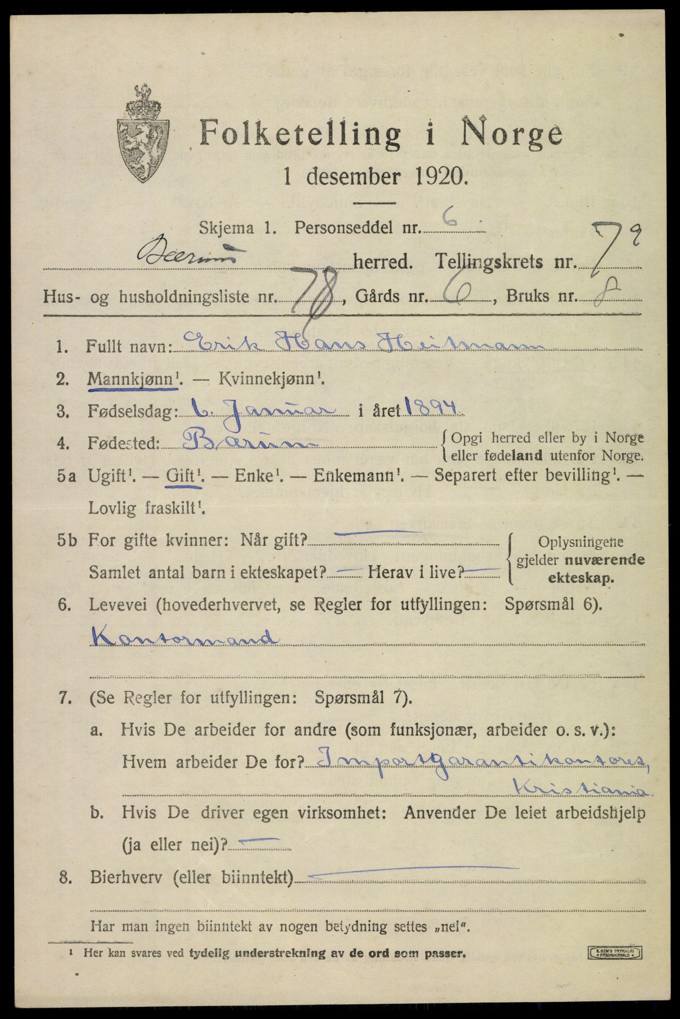 SAO, 1920 census for Bærum, 1920, p. 17320
