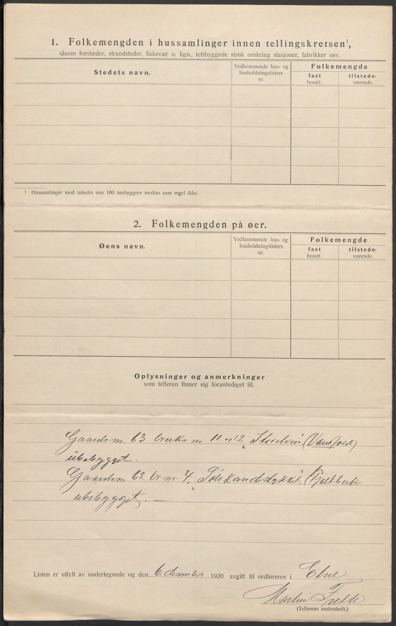 SAB, 1920 census for Etne, 1920, p. 18