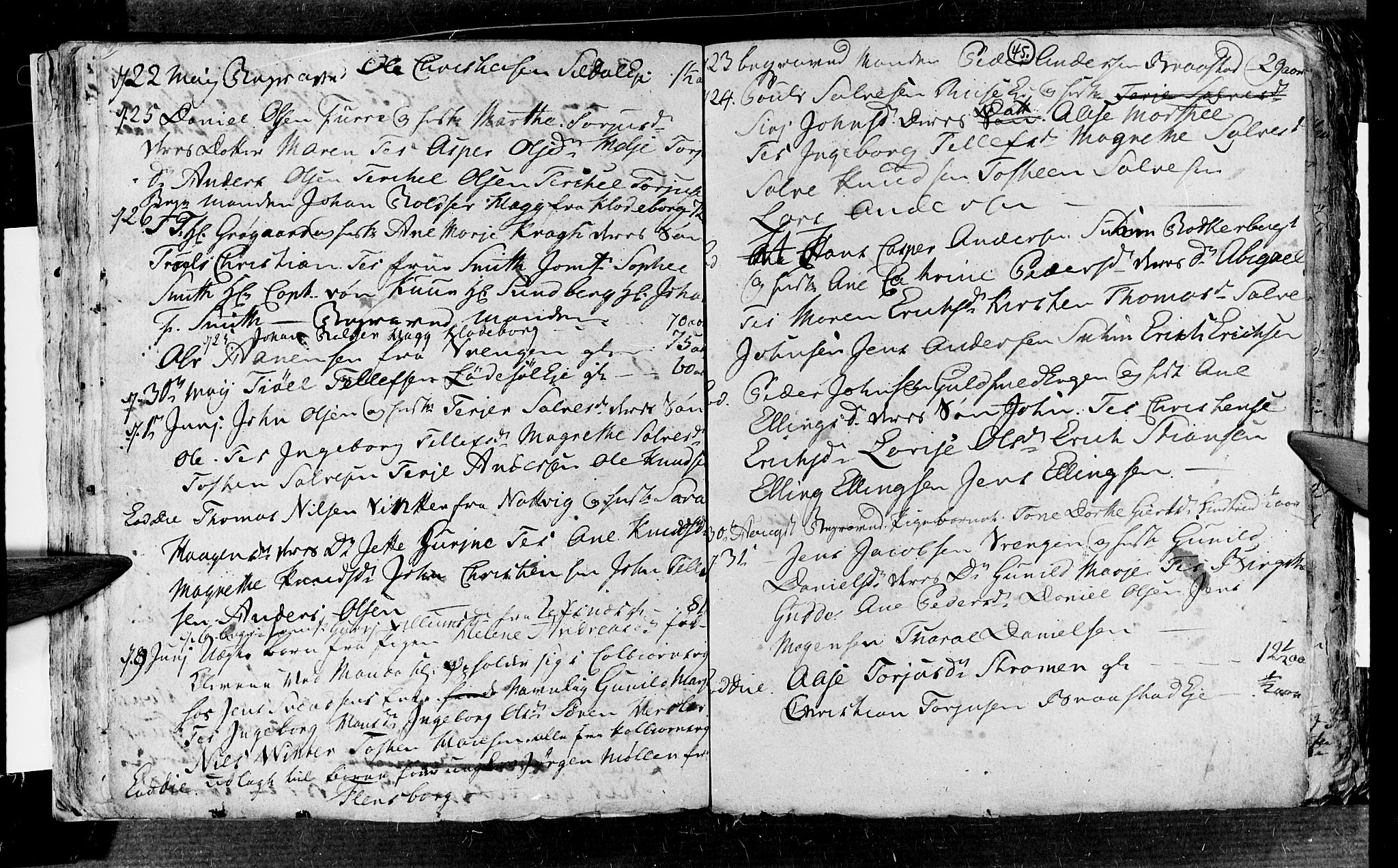 Øyestad sokneprestkontor, SAK/1111-0049/F/Fb/L0002: Parish register (copy) no. B 2, 1795-1807, p. 45