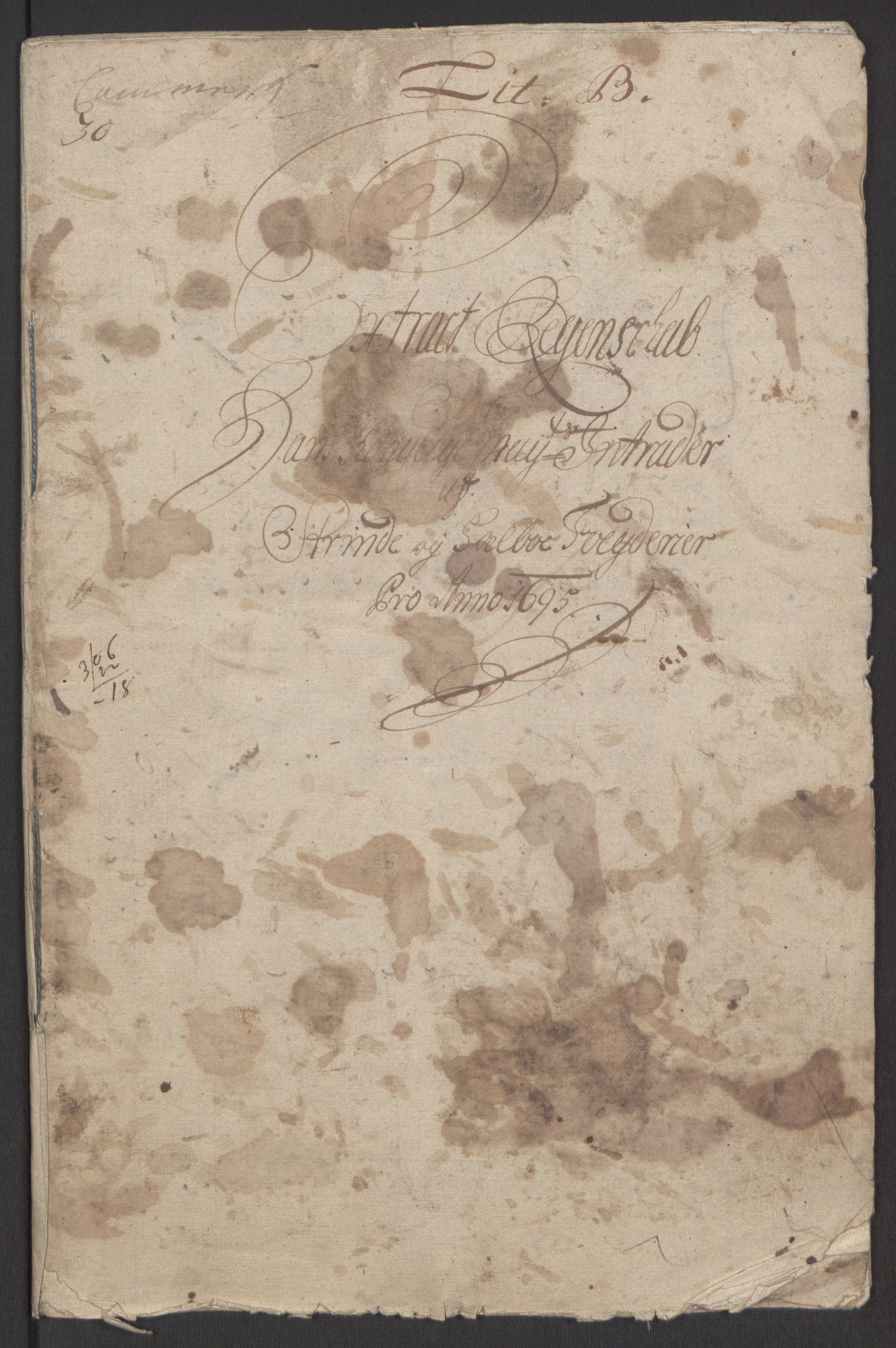 Rentekammeret inntil 1814, Reviderte regnskaper, Fogderegnskap, RA/EA-4092/R61/L4105: Fogderegnskap Strinda og Selbu, 1695, p. 3