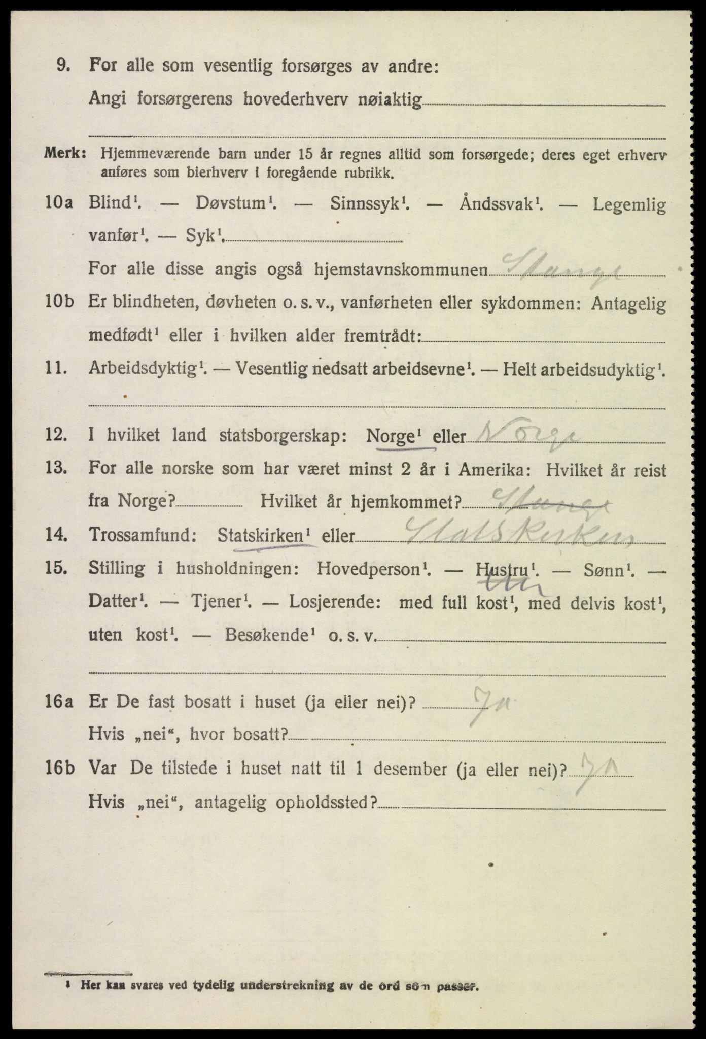 SAH, 1920 census for Stange, 1920, p. 19642