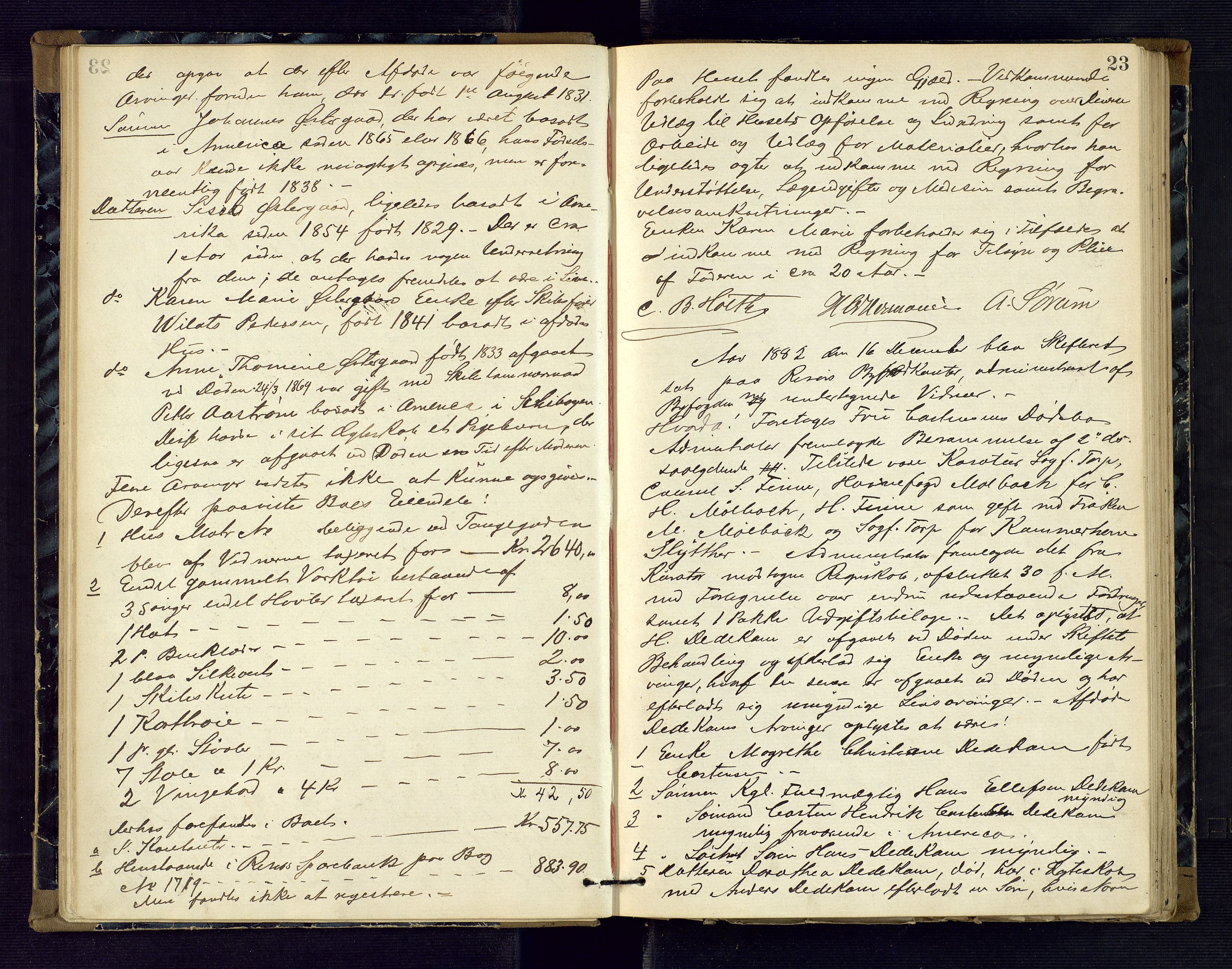 Risør byfogd, AV/SAK-1222-0005/H/Hc/L0004: Skifteprotokoll nr. 3B, 1882-1886, p. 23