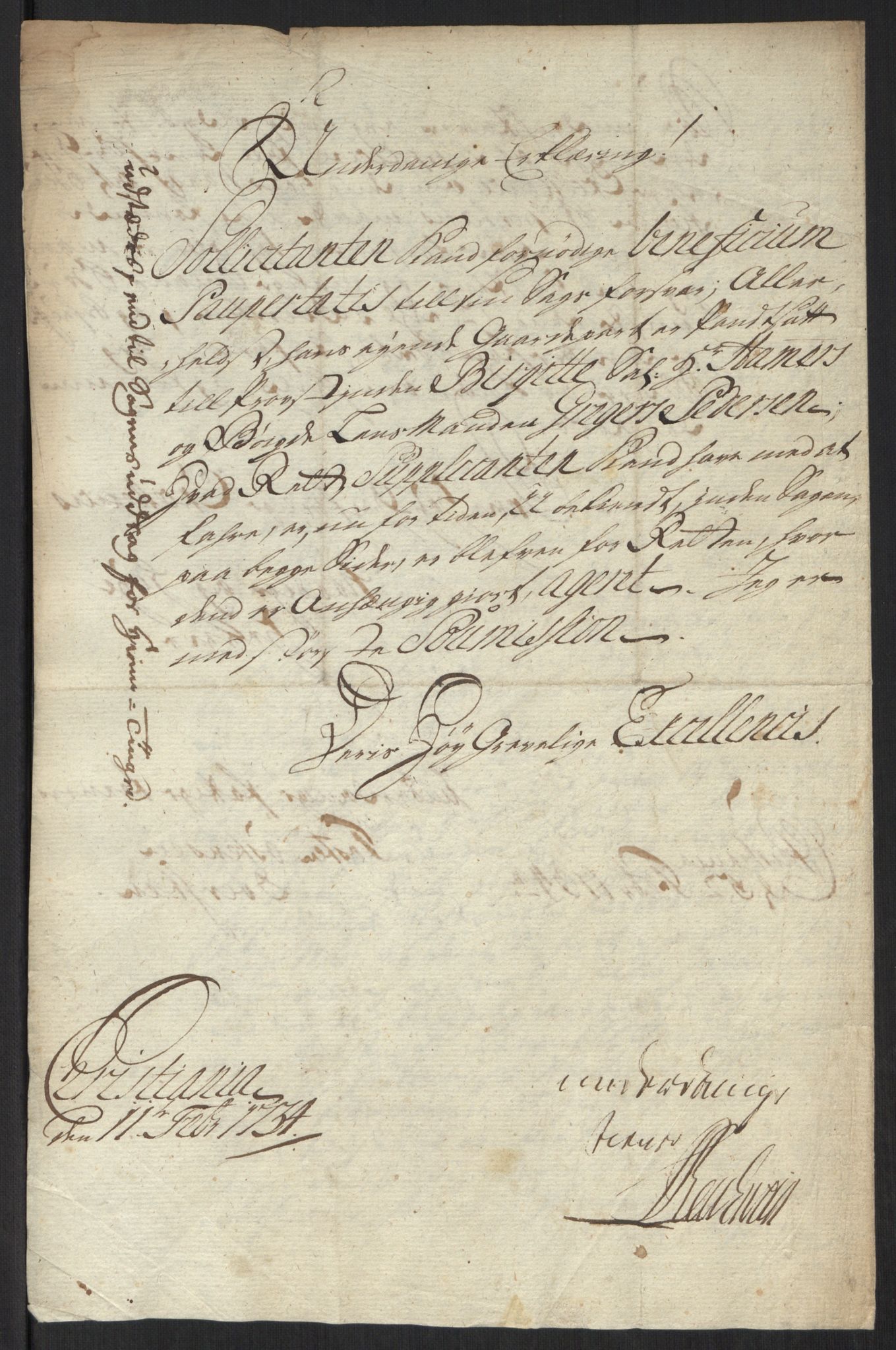 Stattholderembetet 1572-1771, AV/RA-EA-2870/Ef/L0107: Brev fra embetsmenn og andre, 1733-1734, p. 172