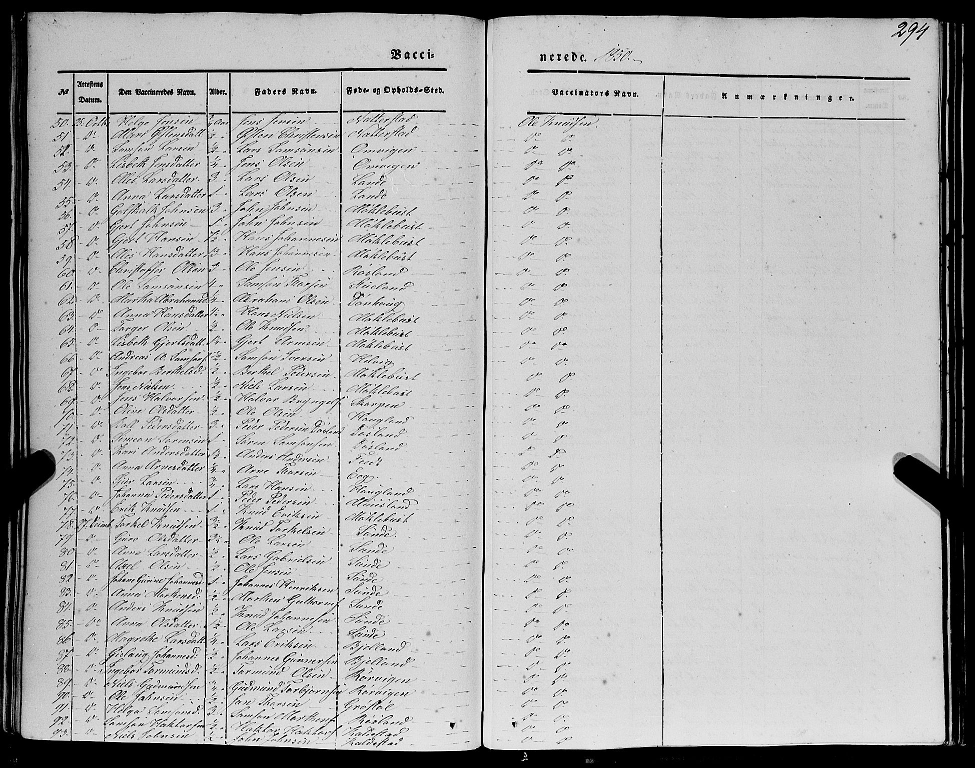 Kvinnherad sokneprestembete, AV/SAB-A-76401/H/Haa: Parish register (official) no. A 7, 1843-1853, p. 294