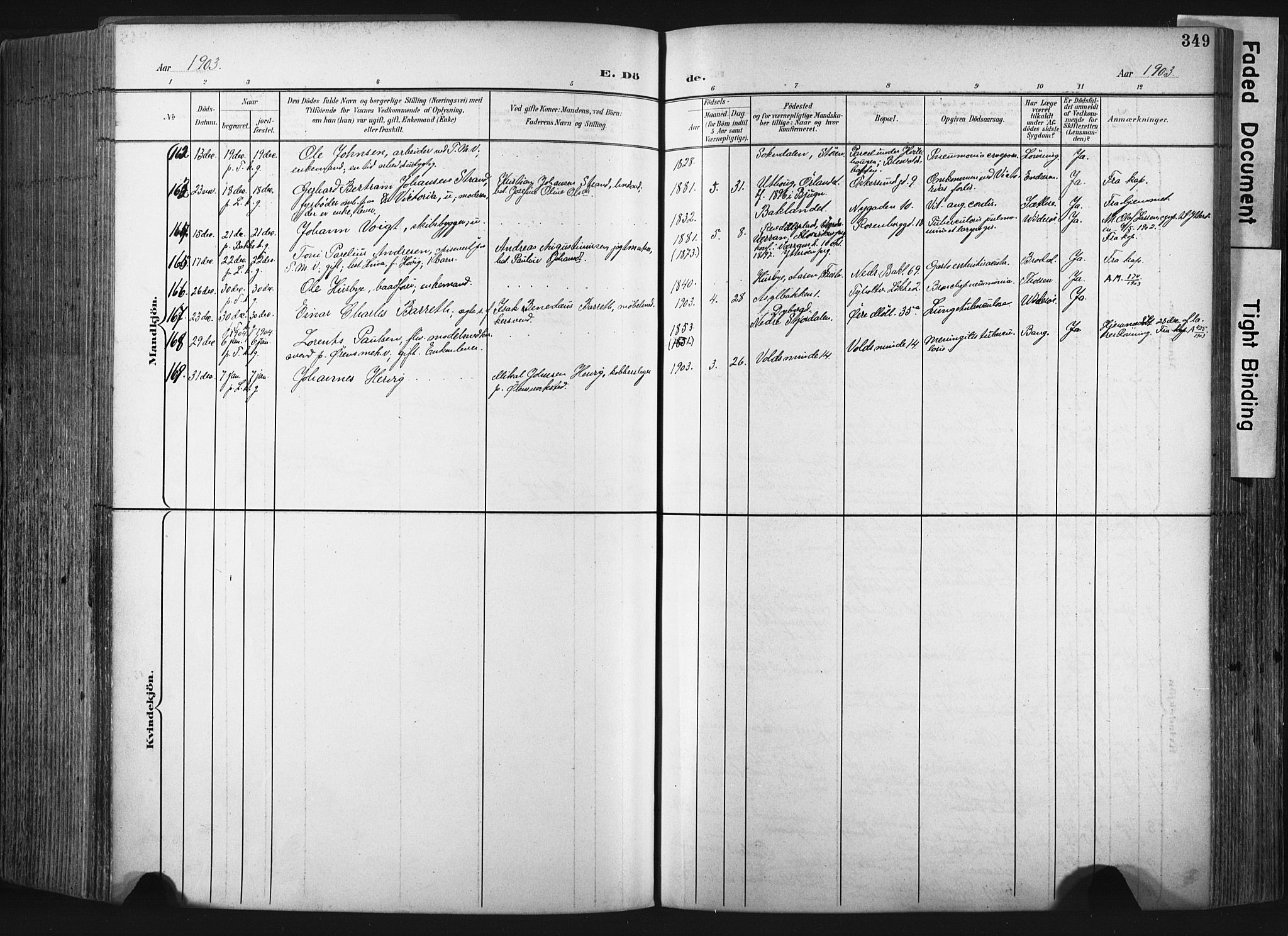 Ministerialprotokoller, klokkerbøker og fødselsregistre - Sør-Trøndelag, SAT/A-1456/604/L0201: Parish register (official) no. 604A21, 1901-1911, p. 349
