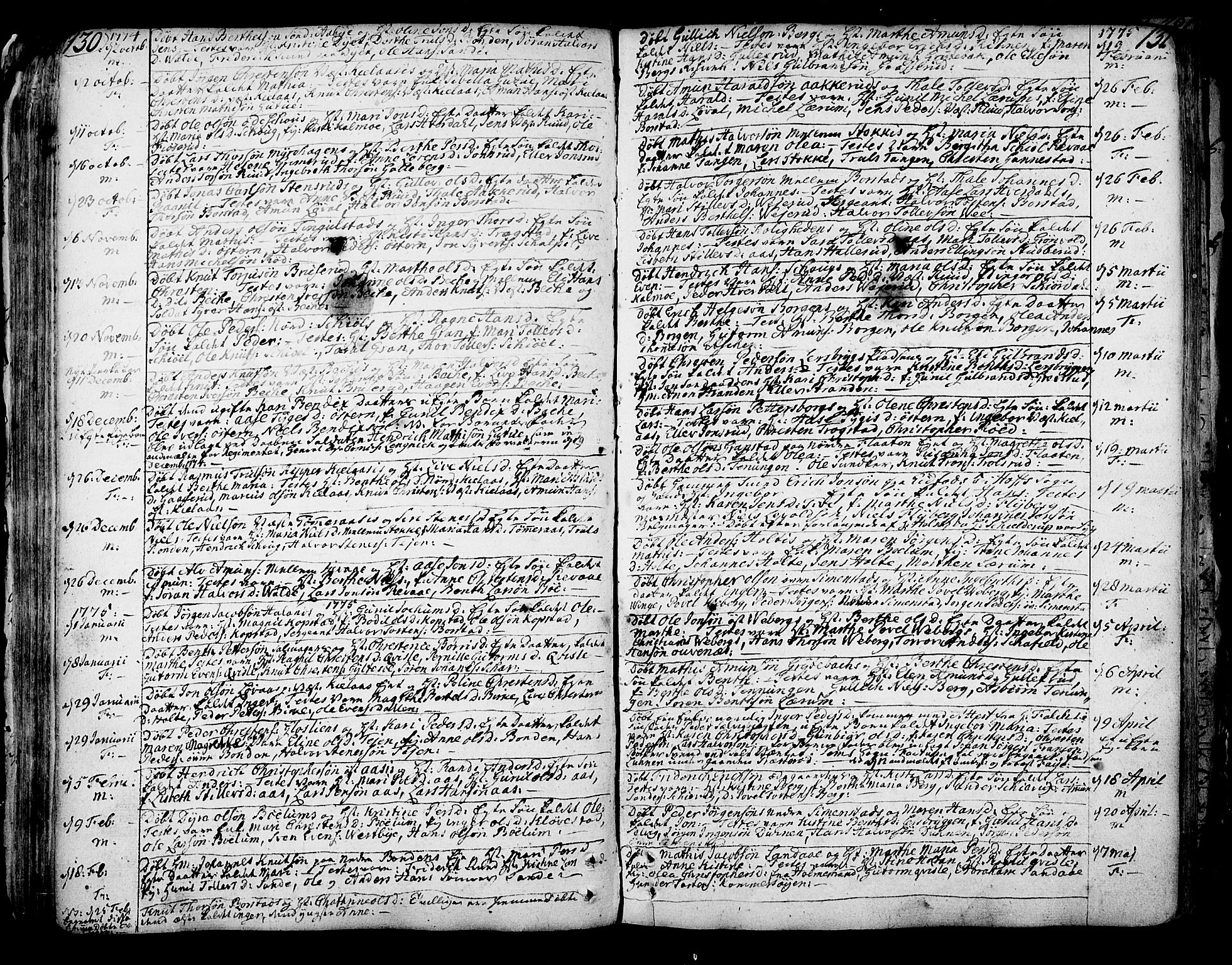 Sande Kirkebøker, SAKO/A-53/F/Fa/L0001: Parish register (official) no. 1, 1753-1803, p. 130-131