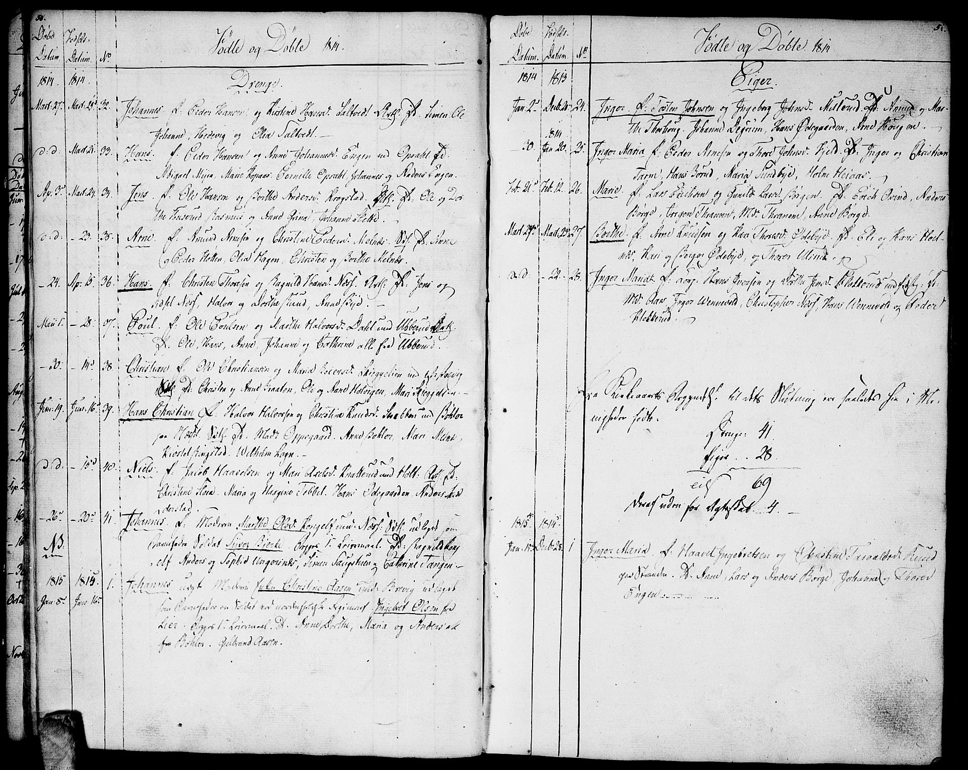 Enebakk prestekontor Kirkebøker, AV/SAO-A-10171c/F/Fa/L0004: Parish register (official) no. I 4, 1806-1854, p. 50-51