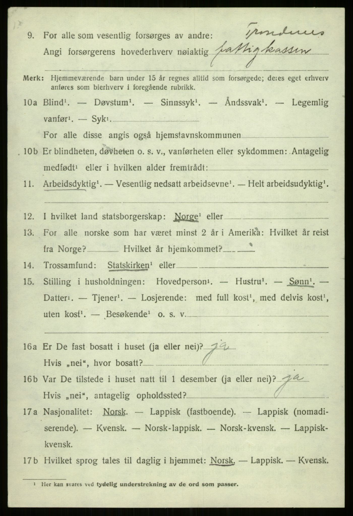 SATØ, 1920 census for Trondenes, 1920, p. 7998