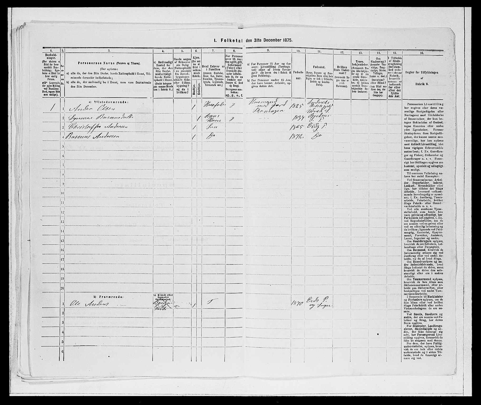 SAB, 1875 Census for 1443P Eid, 1875, p. 227