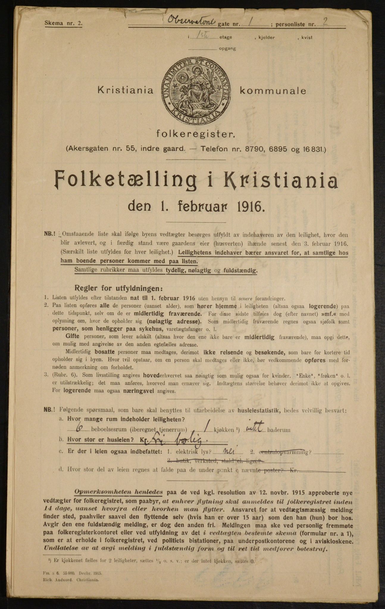 OBA, Municipal Census 1916 for Kristiania, 1916, p. 75916