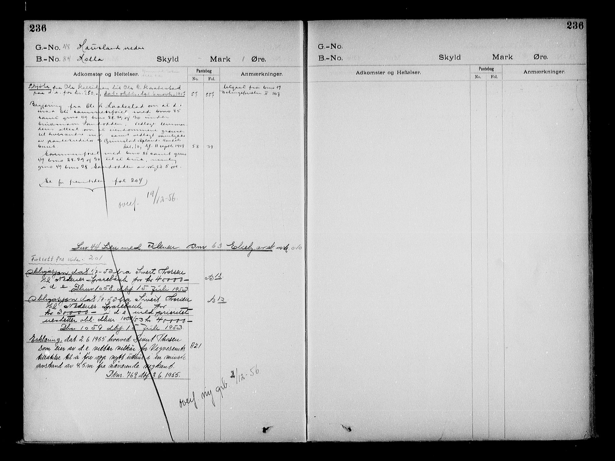 Vestre Nedenes/Sand sorenskriveri, SAK/1221-0010/G/Ga/L0022: Mortgage register no. 15, 1899-1957, p. 236
