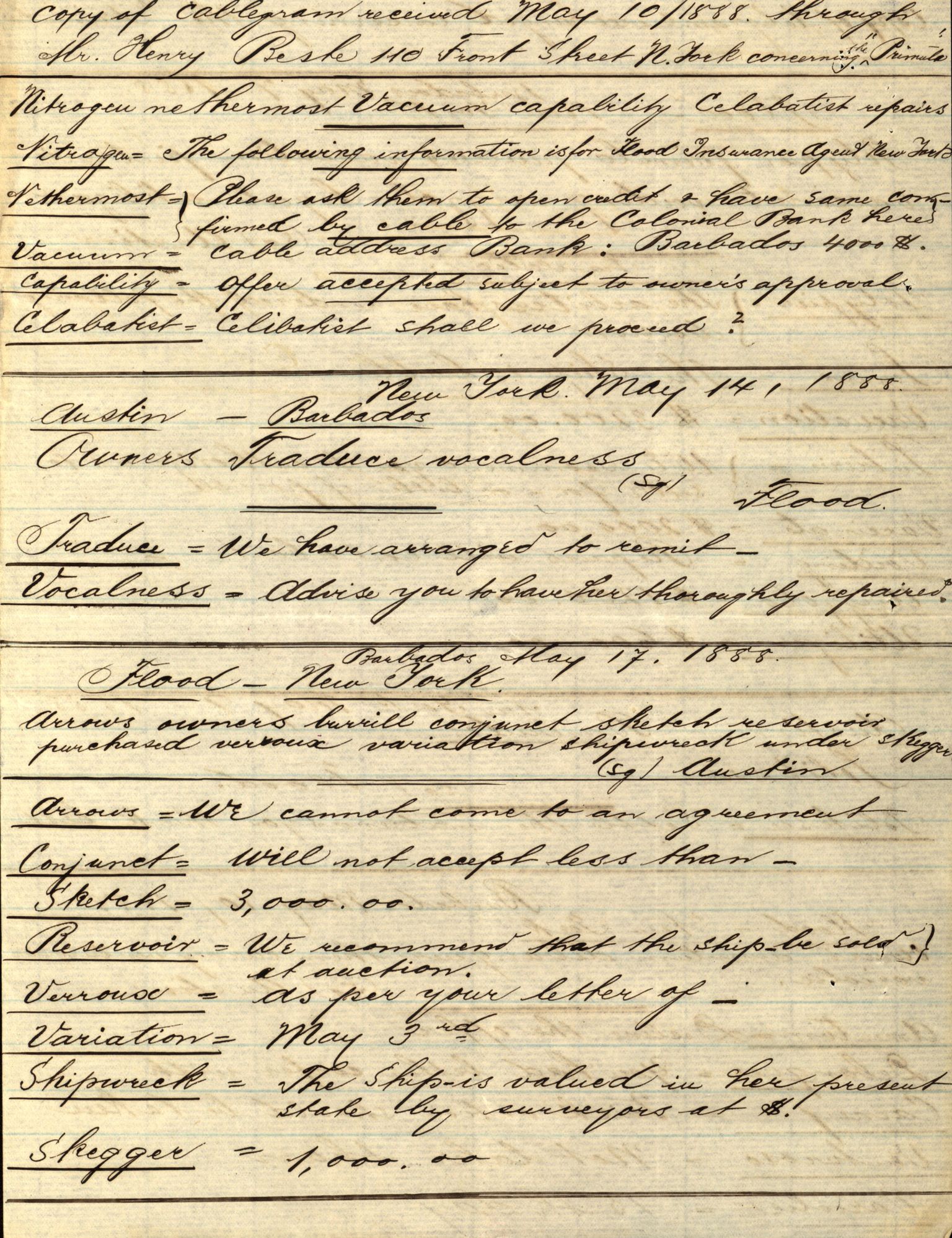 Pa 63 - Østlandske skibsassuranceforening, VEMU/A-1079/G/Ga/L0021/0003: Havaridokumenter / Inga av Drammen, Inga av Sandefjord, Primula, 1888-1889, p. 178