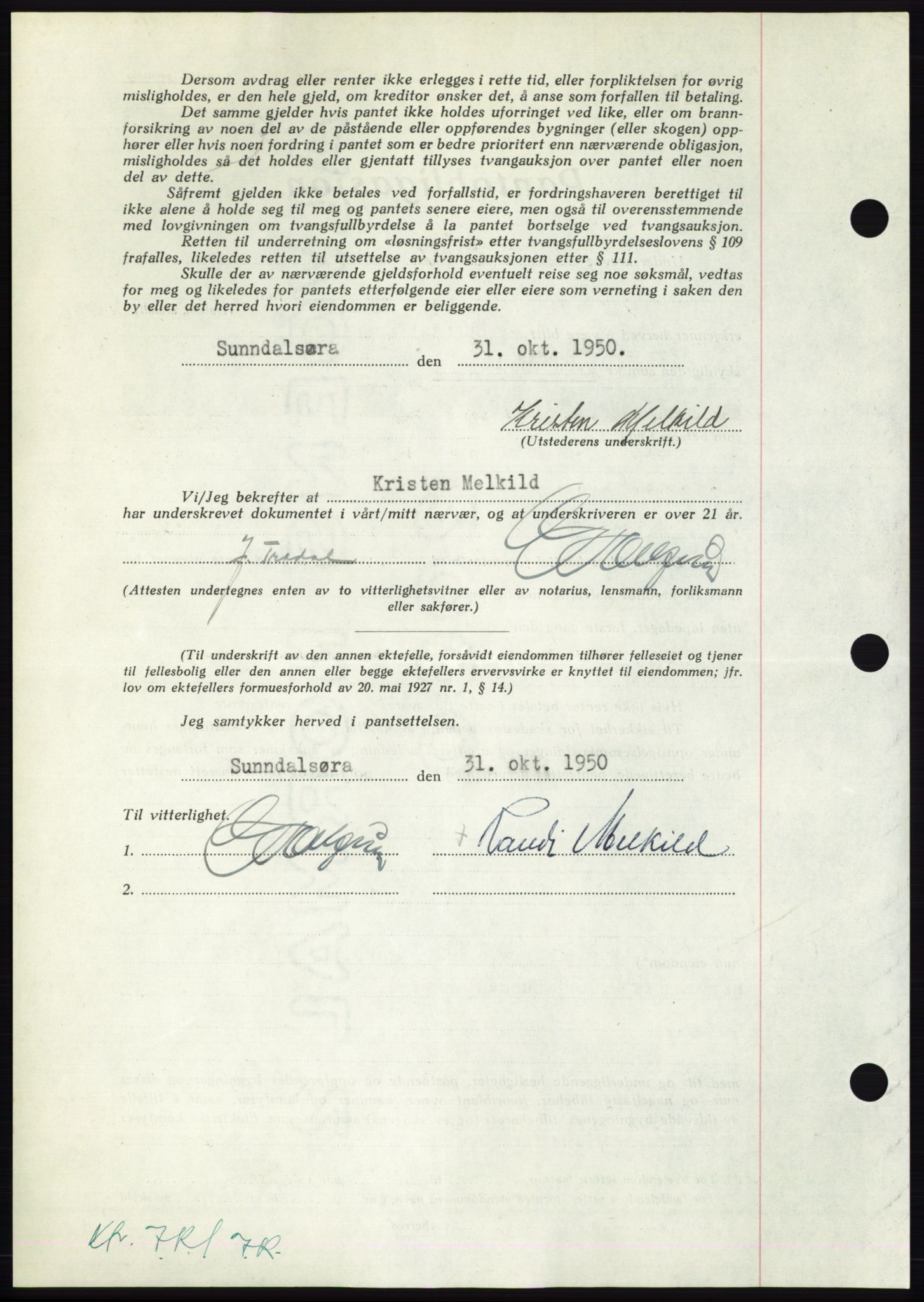 Nordmøre sorenskriveri, AV/SAT-A-4132/1/2/2Ca: Mortgage book no. B106, 1950-1950, Diary no: : 3938/1950