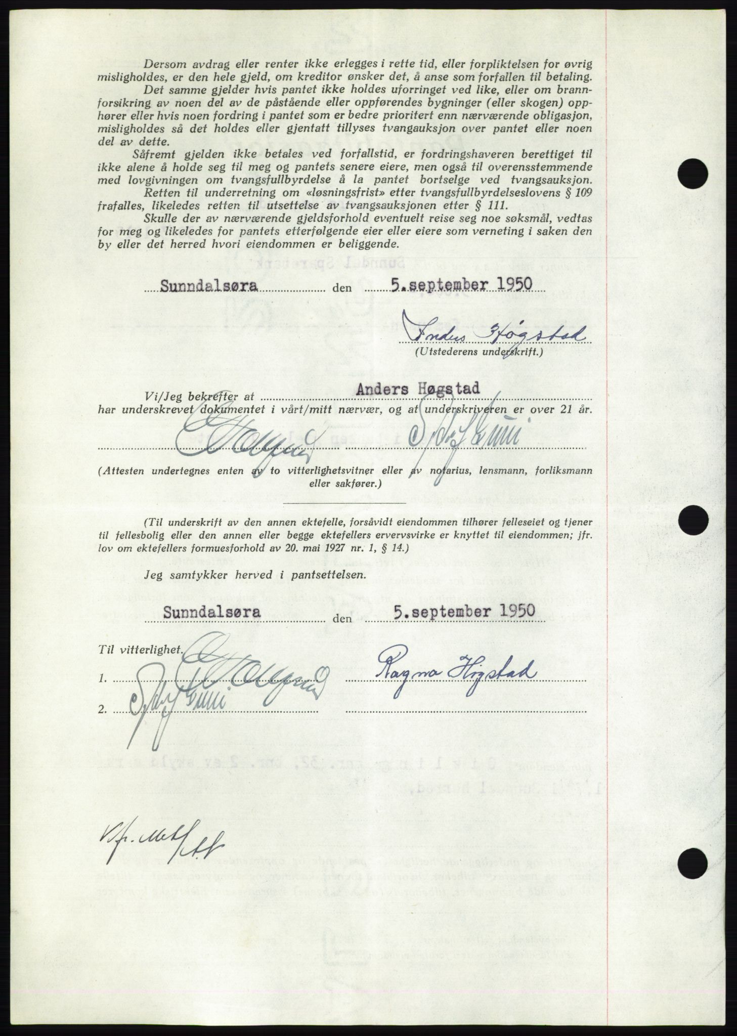 Nordmøre sorenskriveri, AV/SAT-A-4132/1/2/2Ca: Mortgage book no. B106, 1950-1950, Diary no: : 3048/1950