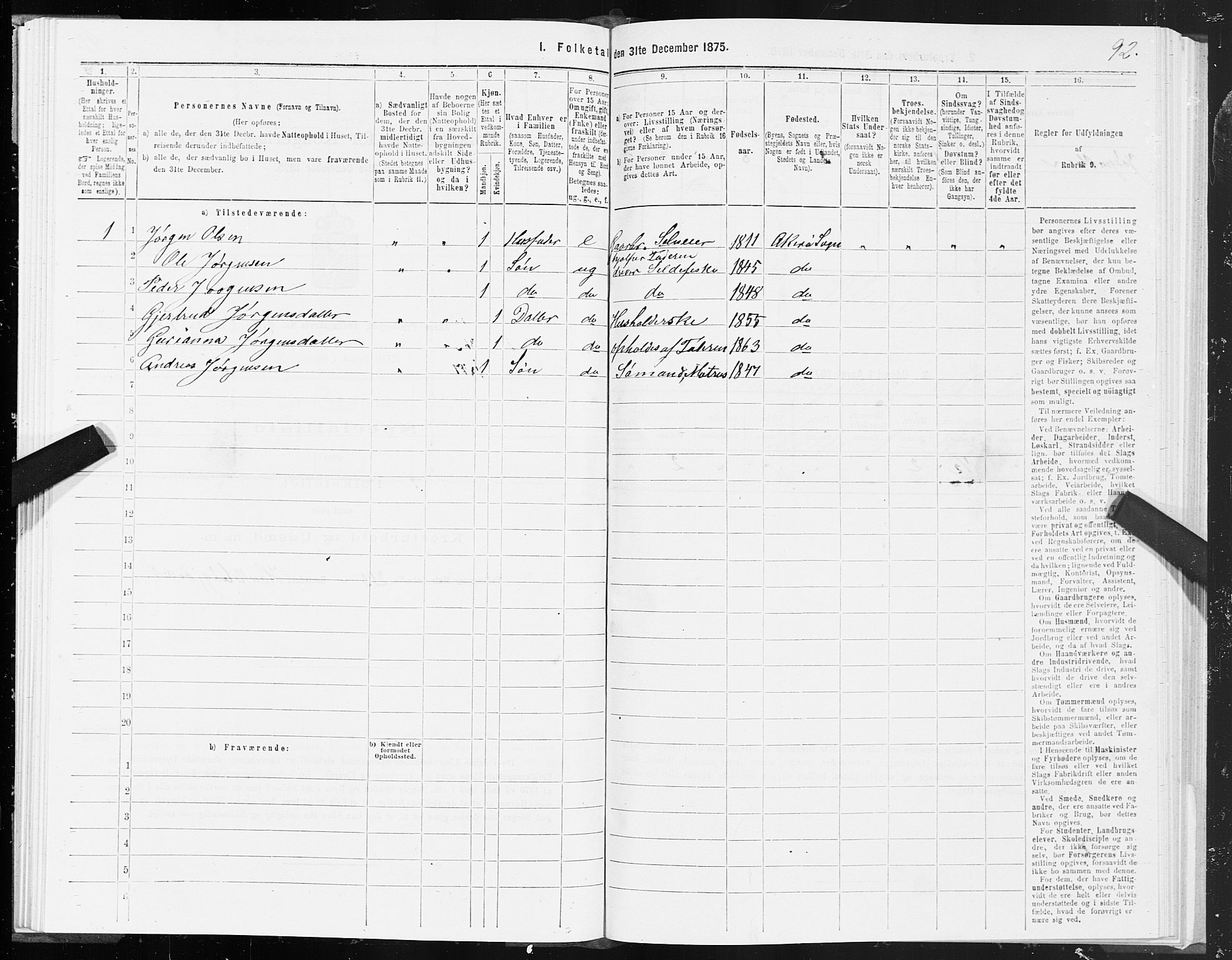 SAT, 1875 census for 1545P Aukra, 1875, p. 1092