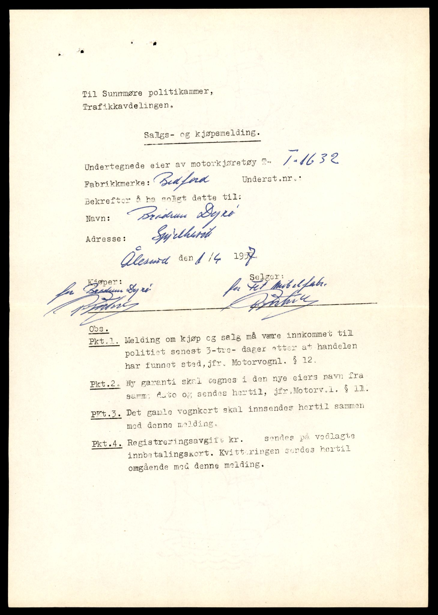 Møre og Romsdal vegkontor - Ålesund trafikkstasjon, AV/SAT-A-4099/F/Fe/L0033: Registreringskort for kjøretøy T 12151 - T 12474, 1927-1998, p. 2411