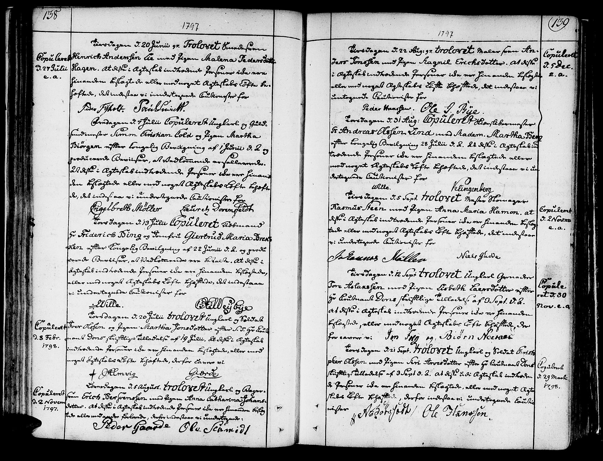 Ministerialprotokoller, klokkerbøker og fødselsregistre - Sør-Trøndelag, SAT/A-1456/602/L0105: Parish register (official) no. 602A03, 1774-1814, p. 138-139