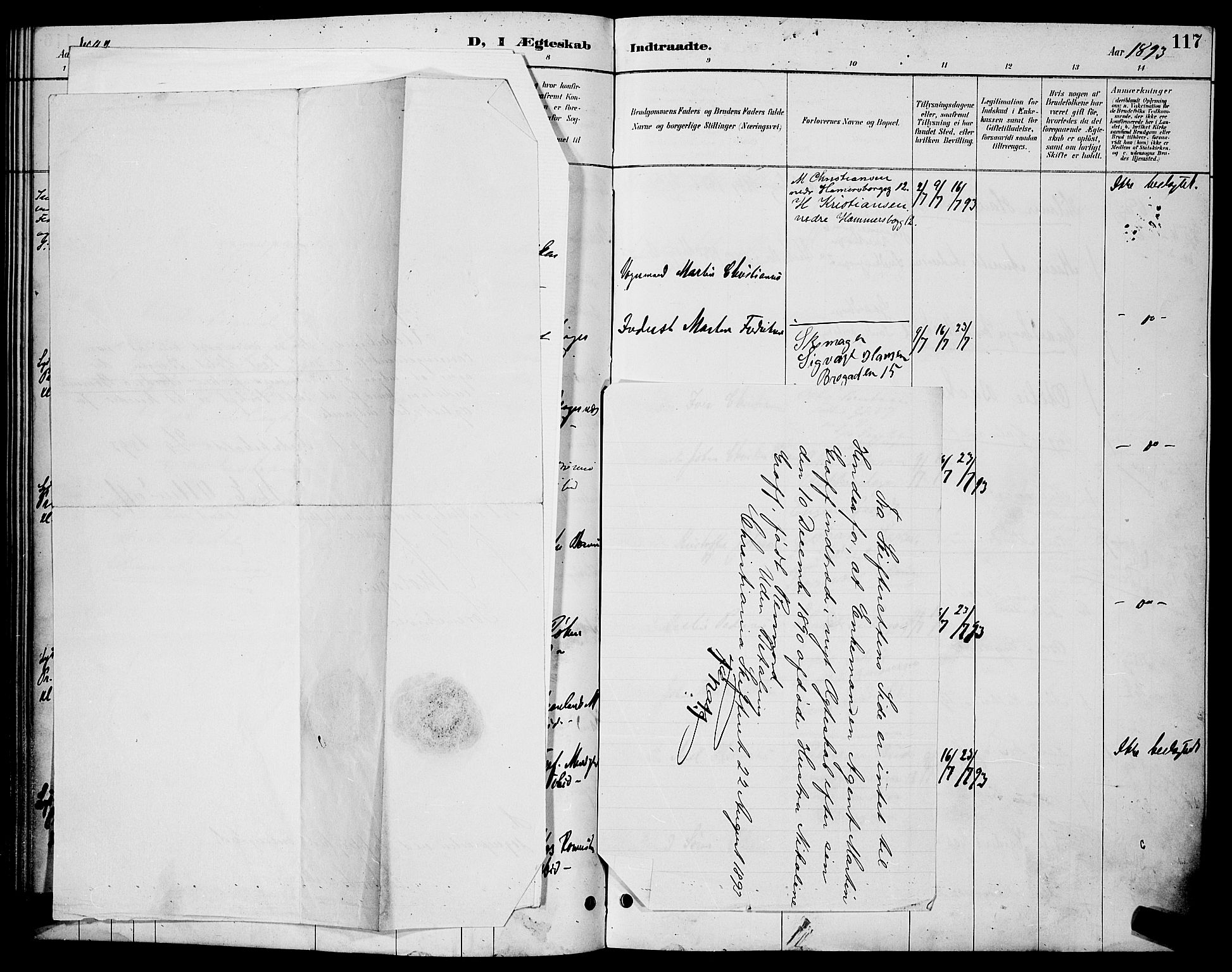 Trefoldighet prestekontor Kirkebøker, AV/SAO-A-10882/H/Ha/L0004: Banns register no. 4, 1888-1894, p. 117