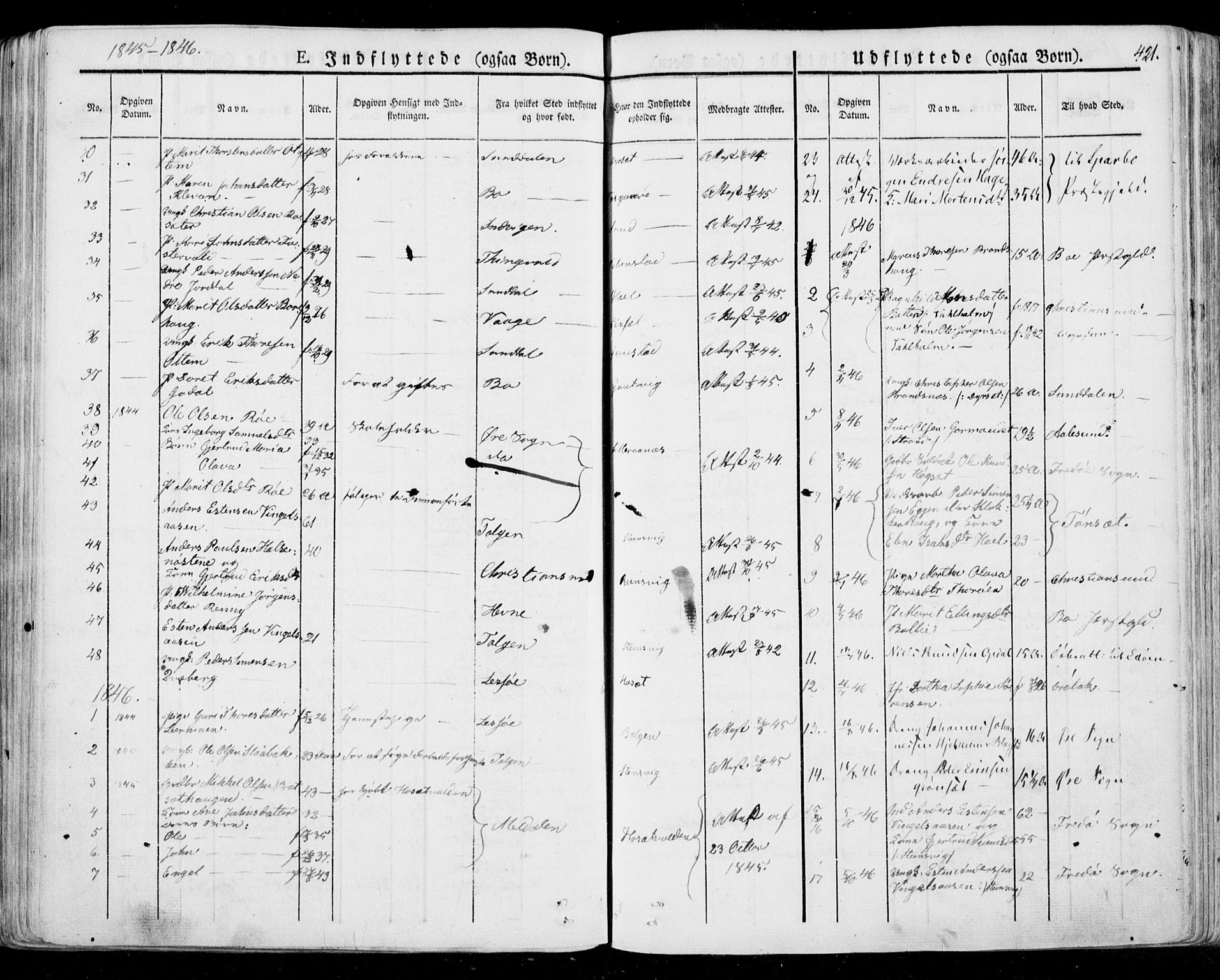Ministerialprotokoller, klokkerbøker og fødselsregistre - Møre og Romsdal, SAT/A-1454/568/L0803: Parish register (official) no. 568A10, 1830-1853, p. 421