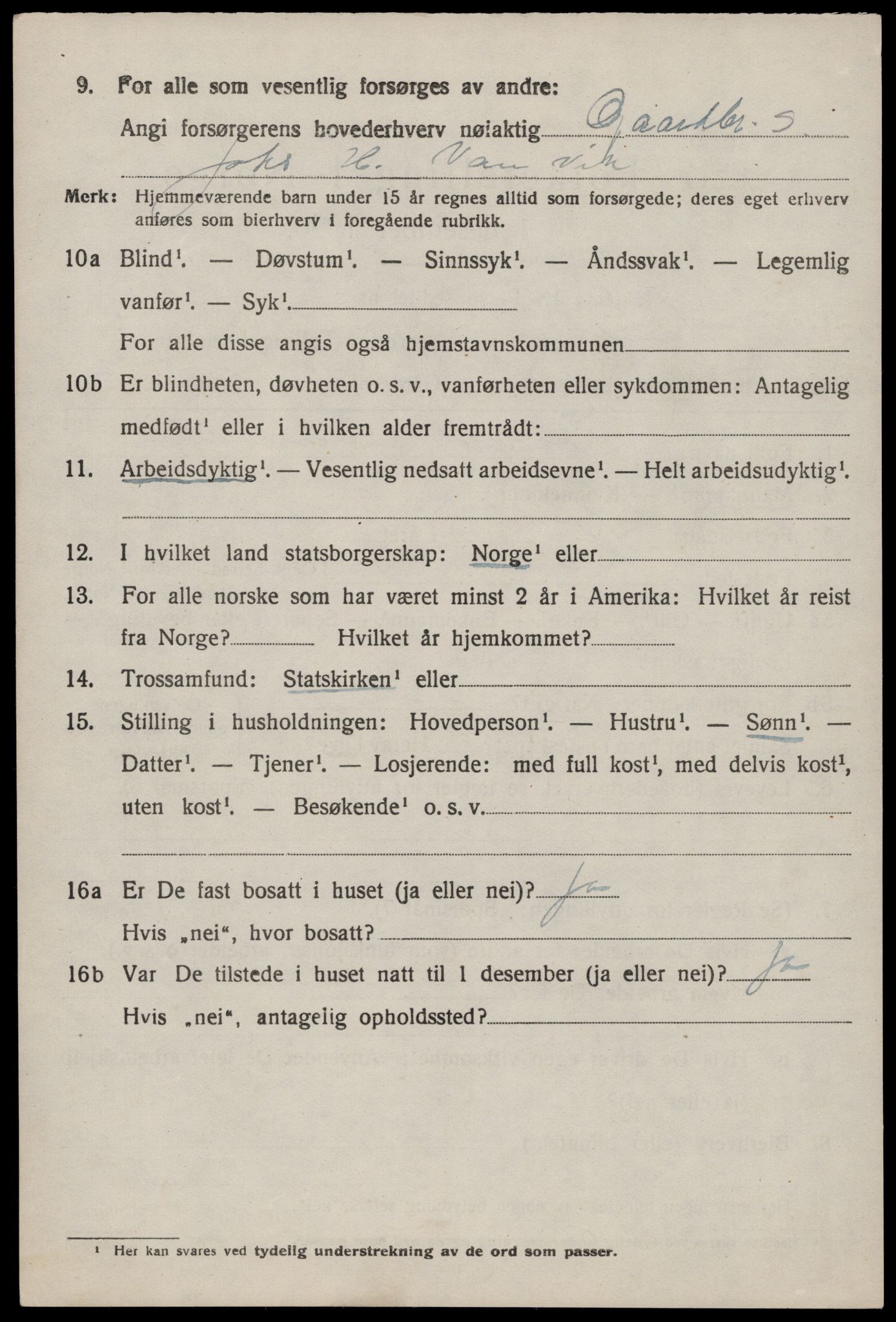 SAST, 1920 census for Sand, 1920, p. 1062