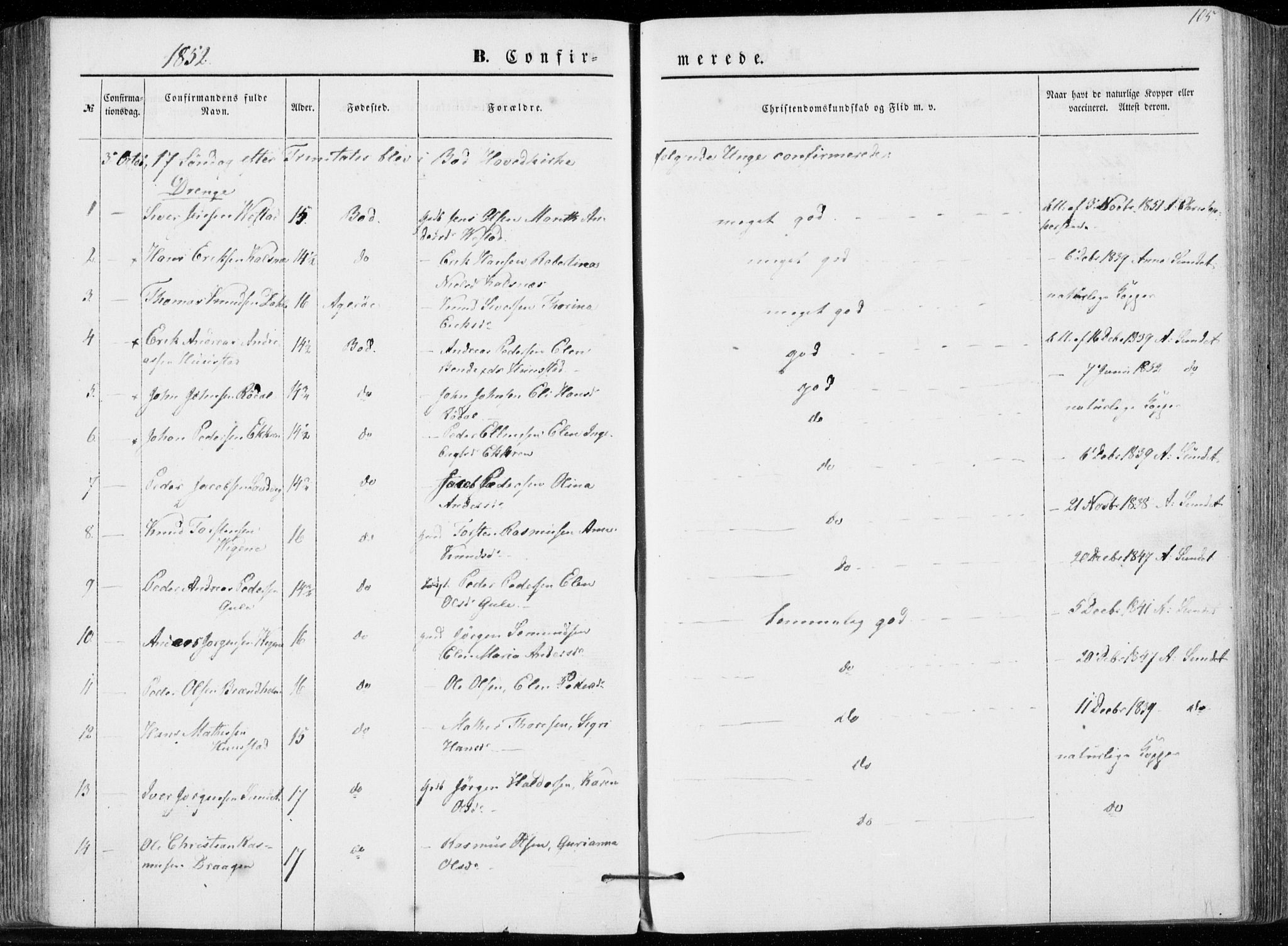 Ministerialprotokoller, klokkerbøker og fødselsregistre - Møre og Romsdal, SAT/A-1454/566/L0767: Parish register (official) no. 566A06, 1852-1868, p. 105