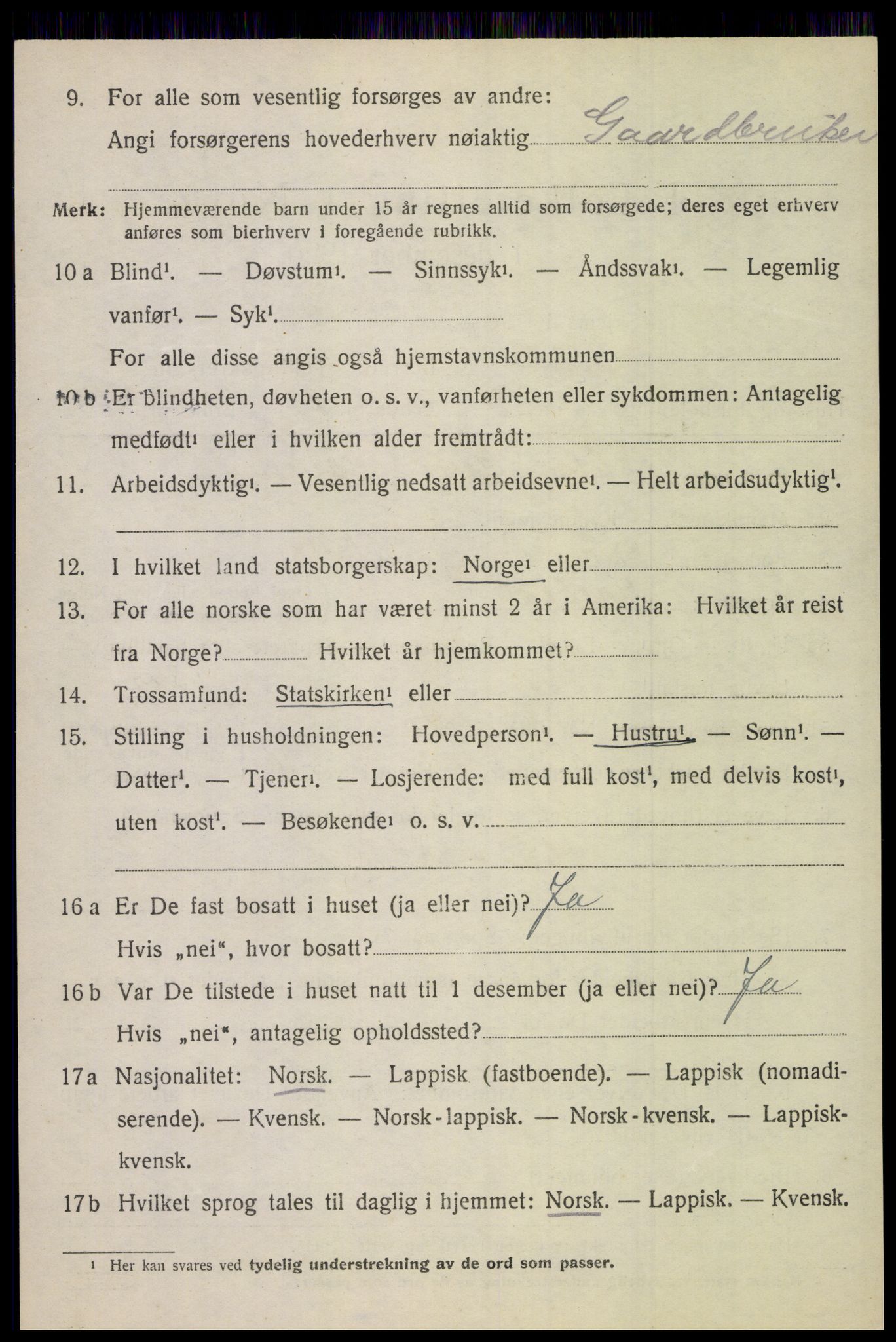 SAT, 1920 census for Saltdal, 1920, p. 7362