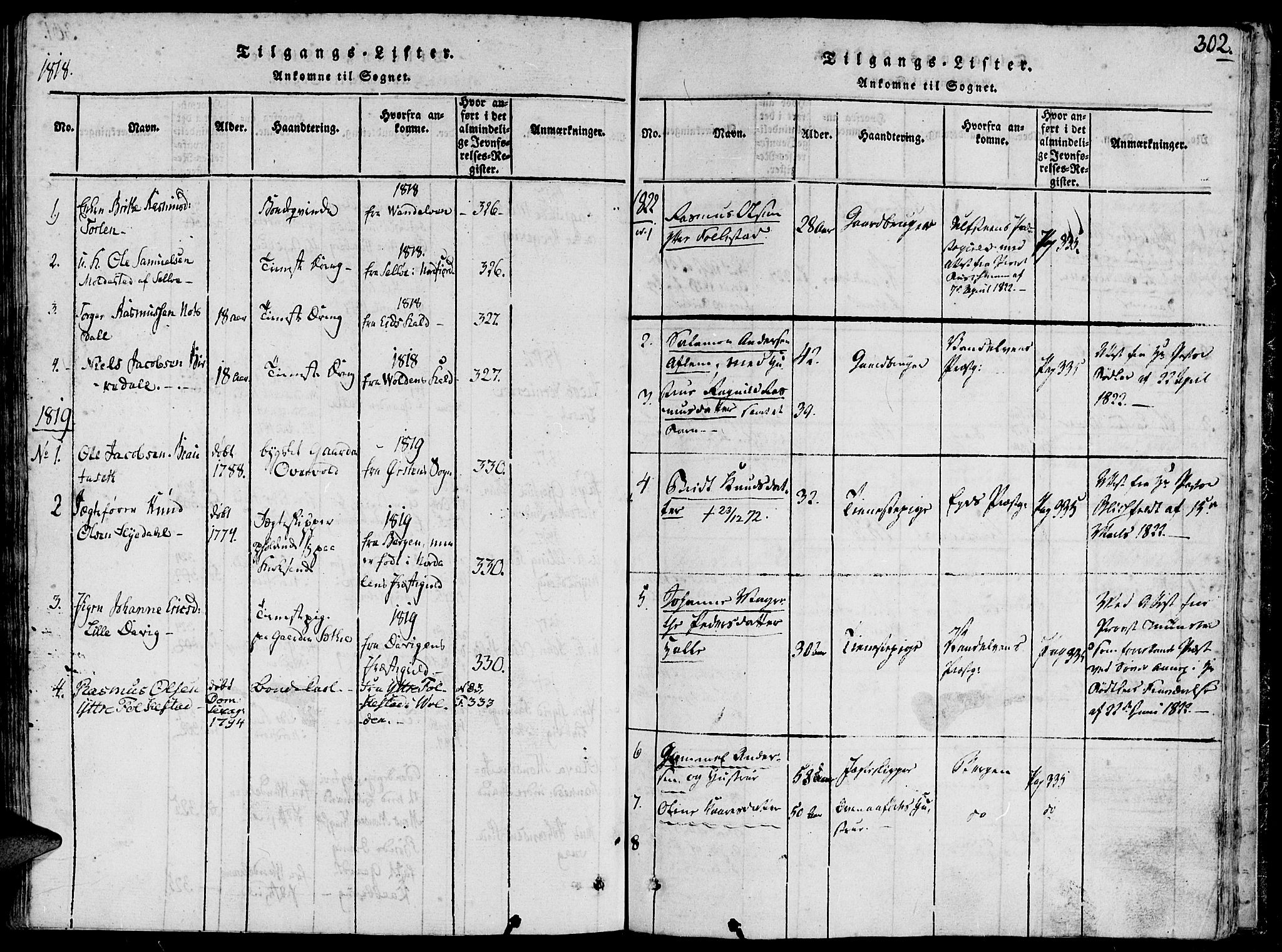 Ministerialprotokoller, klokkerbøker og fødselsregistre - Møre og Romsdal, AV/SAT-A-1454/503/L0033: Parish register (official) no. 503A01, 1816-1841, p. 302