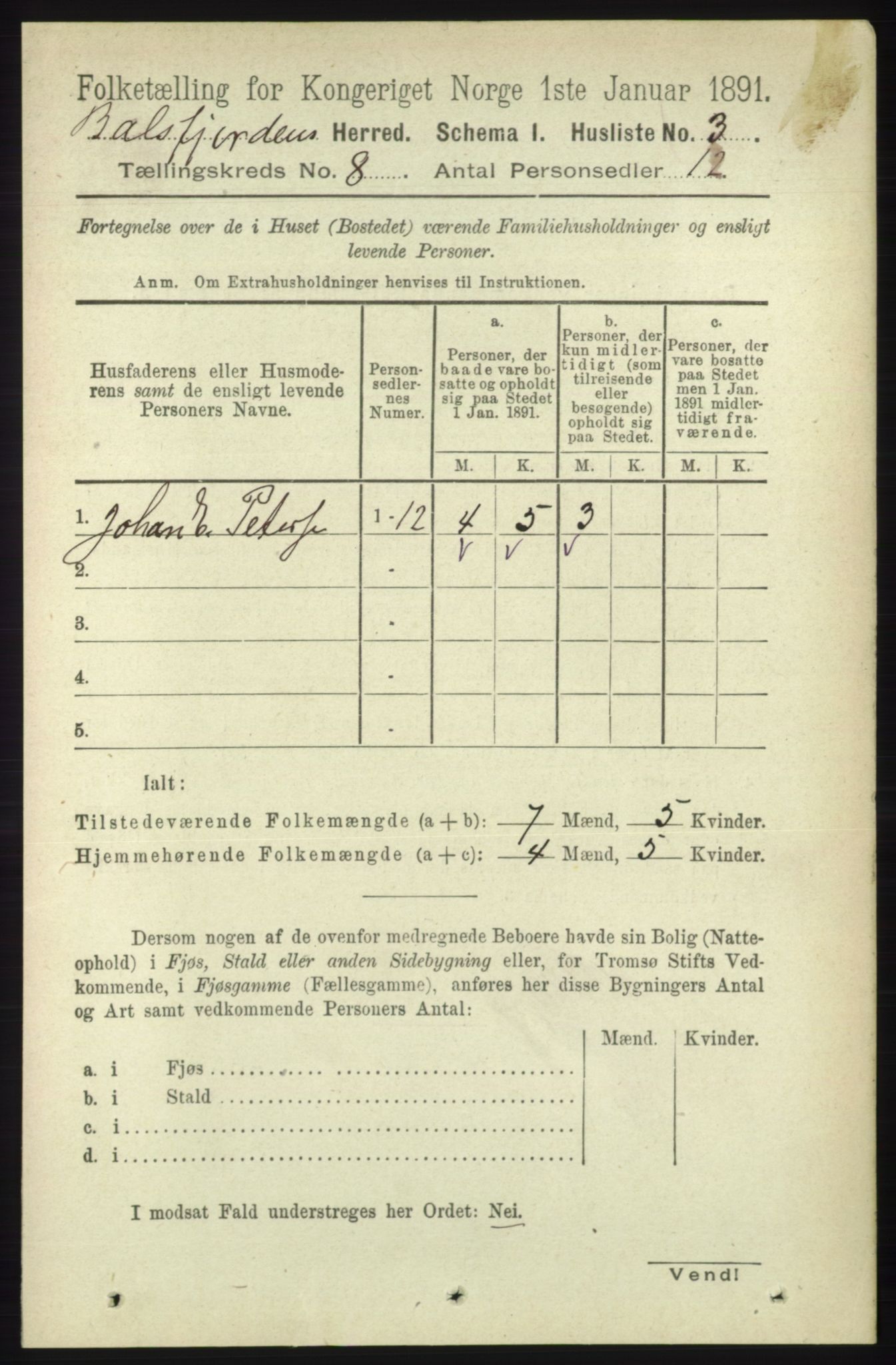 RA, 1891 census for 1933 Balsfjord, 1891, p. 2369