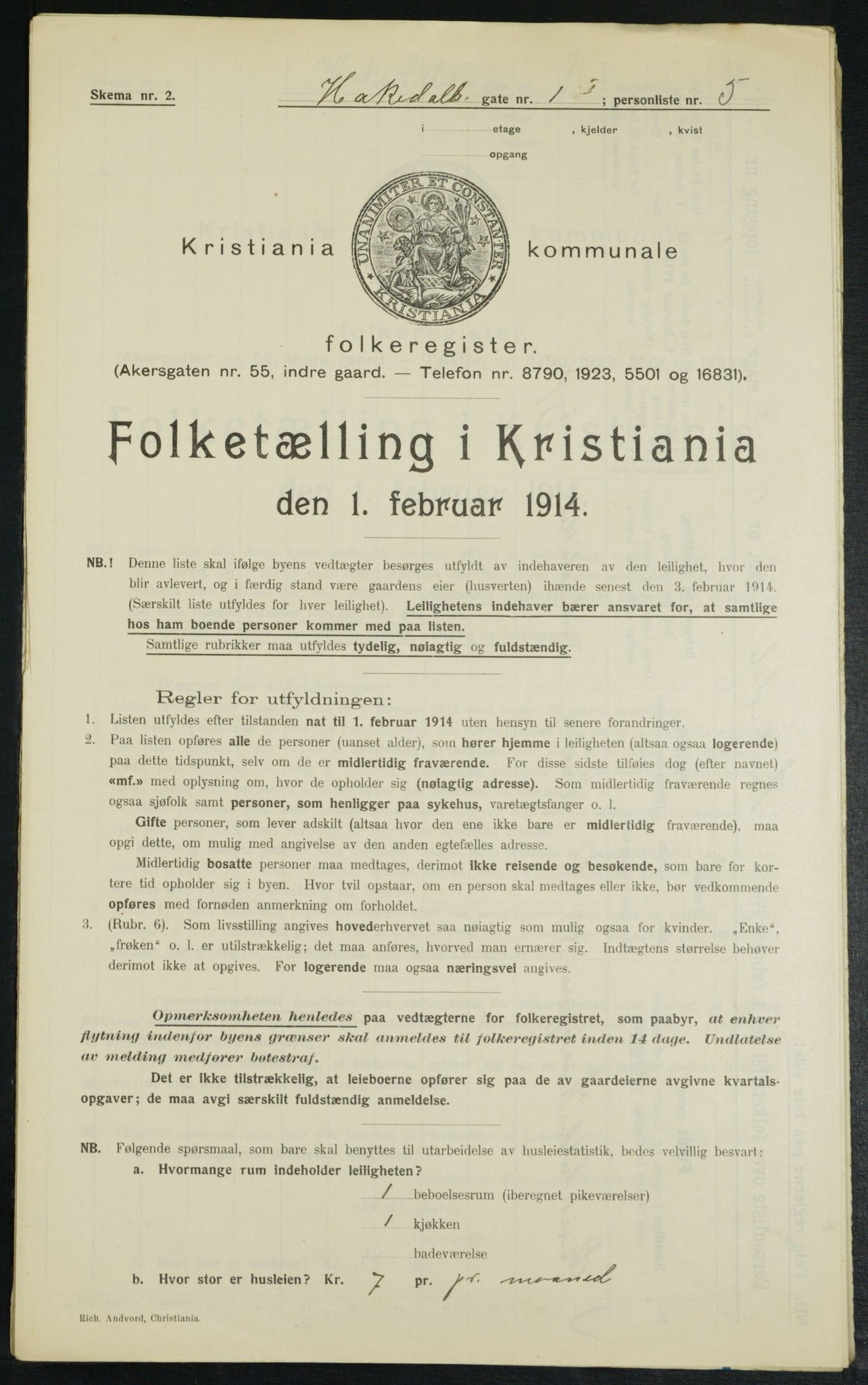 OBA, Municipal Census 1914 for Kristiania, 1914, p. 34072