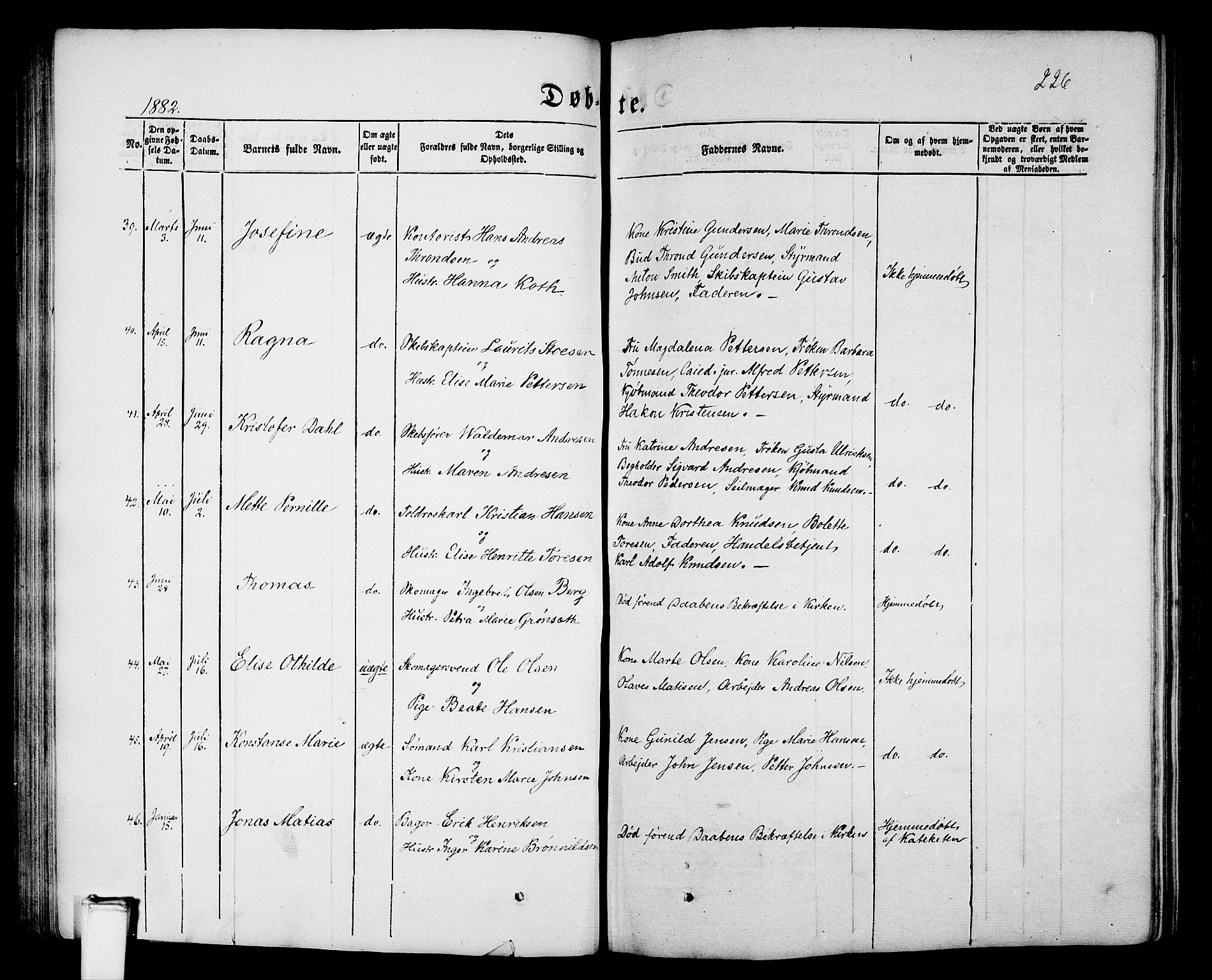 Porsgrunn kirkebøker , SAKO/A-104/G/Gb/L0004: Parish register (copy) no. II 4, 1853-1882, p. 226