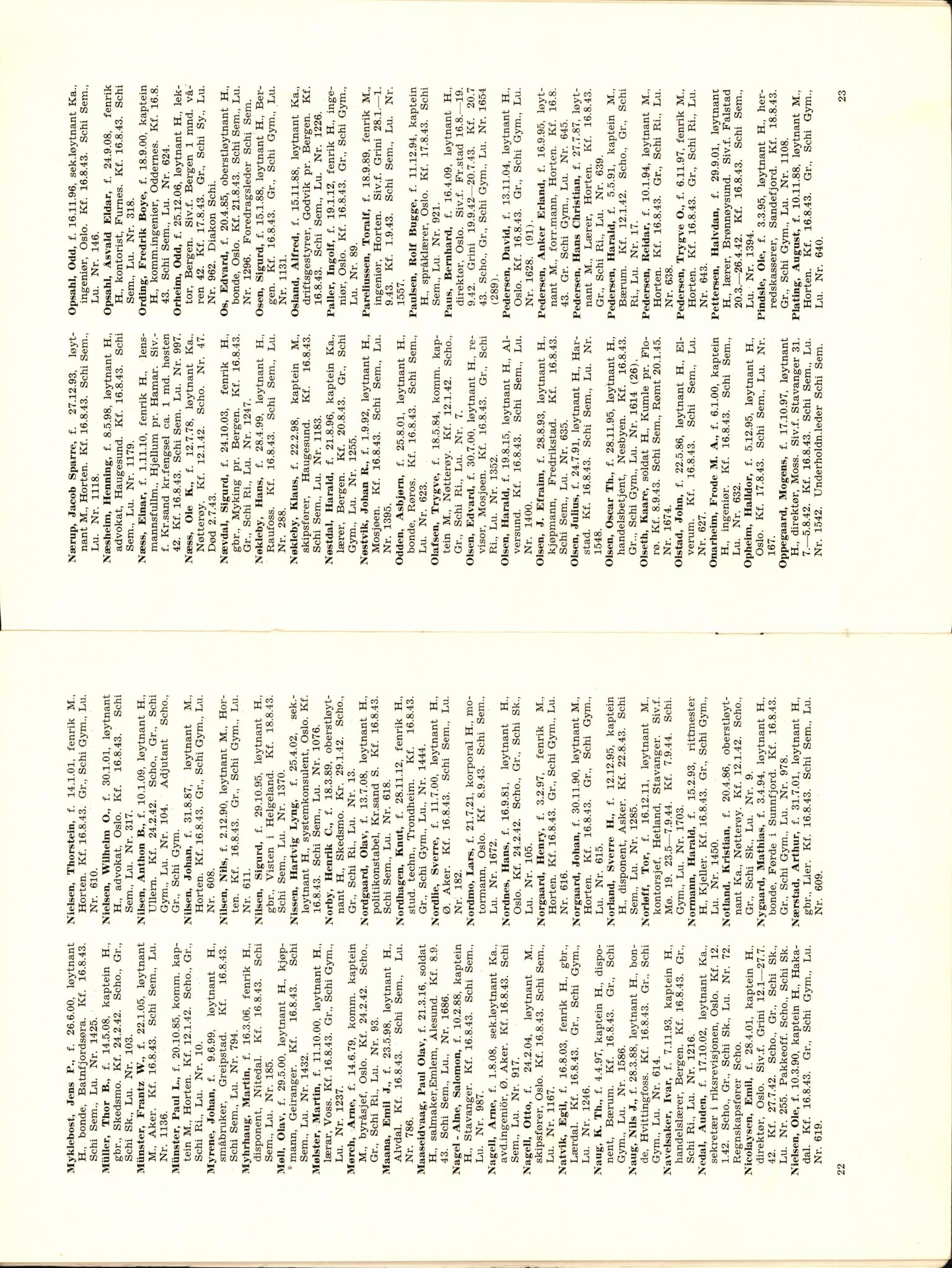 Forsvaret, Forsvarets krigshistoriske avdeling, AV/RA-RAFA-2017/Y/Yf/L0201: II-C-11-2102  -  Norske offiserer i krigsfangenskap, 1940-1945, p. 134