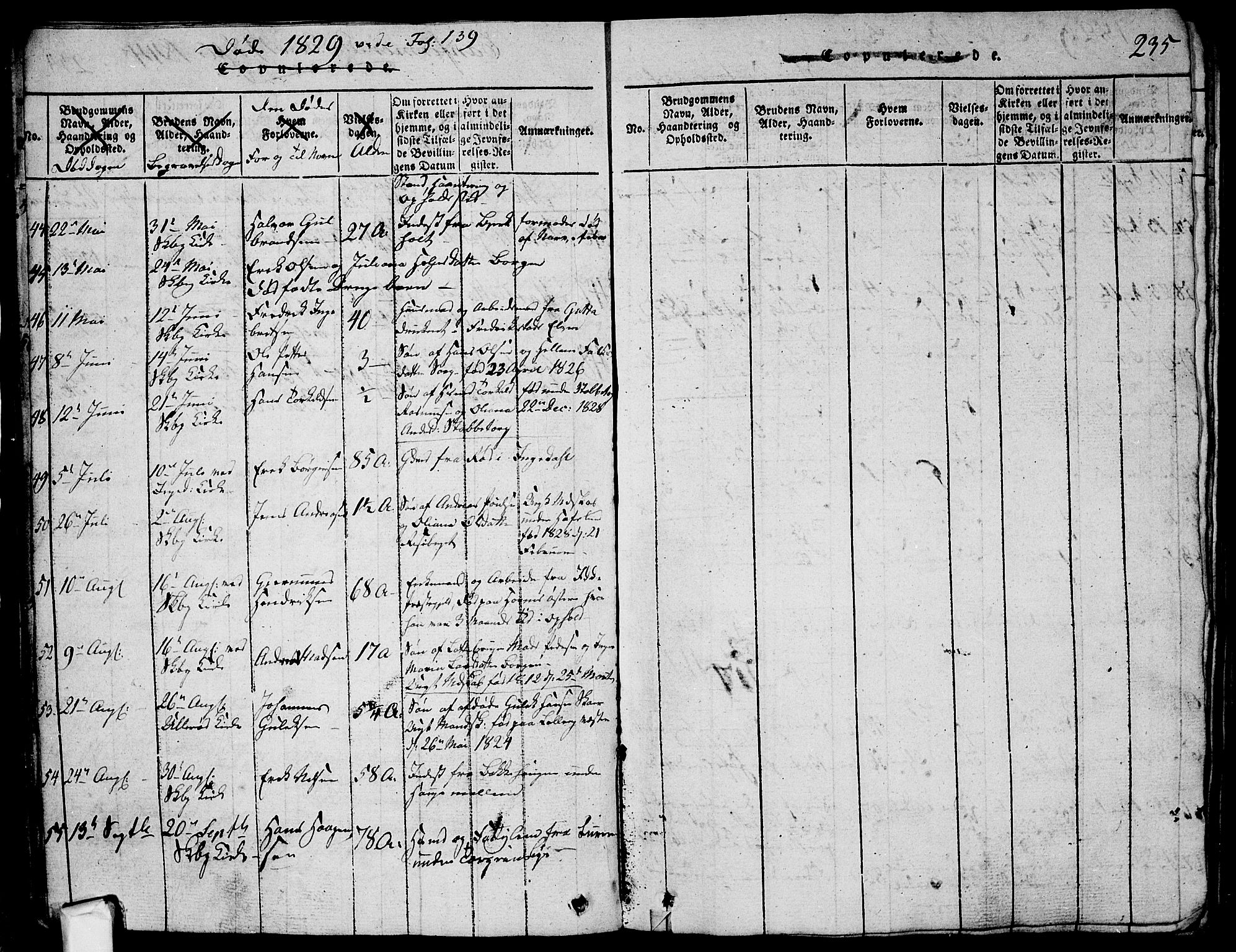 Skjeberg prestekontor Kirkebøker, AV/SAO-A-10923/G/Ga/L0001: Parish register (copy) no. I 1, 1815-1830, p. 235