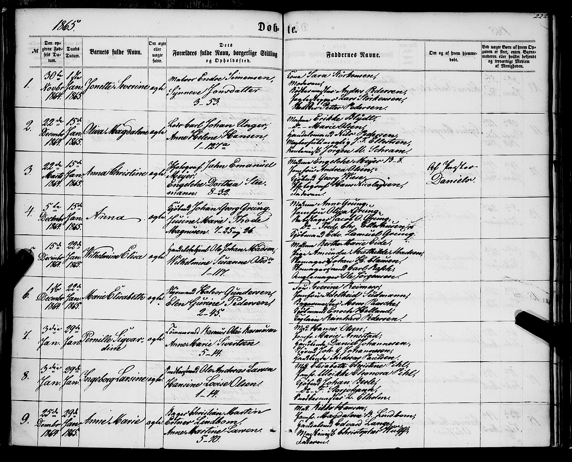 Nykirken Sokneprestembete, SAB/A-77101/H/Haa/L0015: Parish register (official) no. B 2, 1858-1869, p. 222