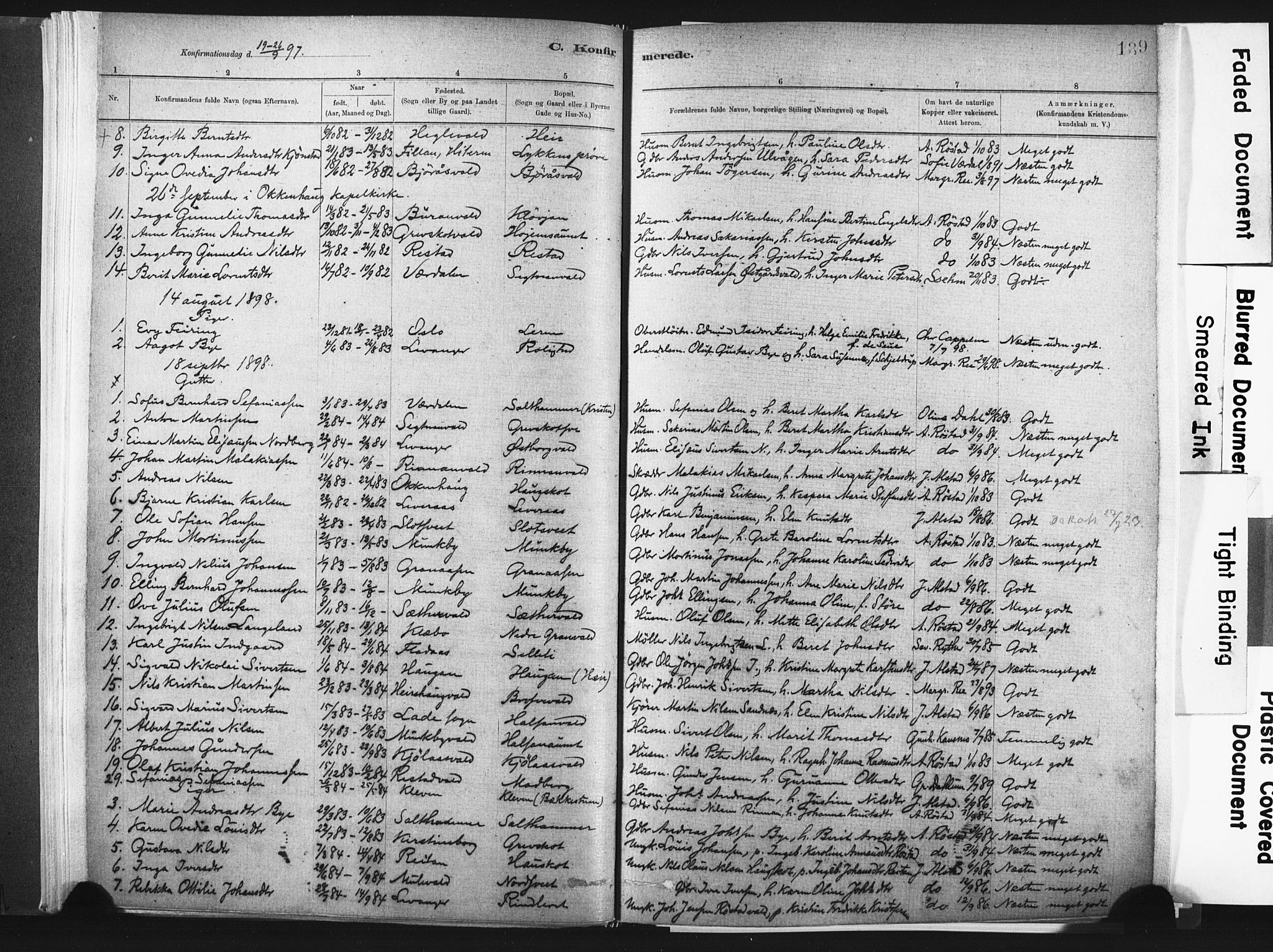 Ministerialprotokoller, klokkerbøker og fødselsregistre - Nord-Trøndelag, SAT/A-1458/721/L0207: Parish register (official) no. 721A02, 1880-1911, p. 139