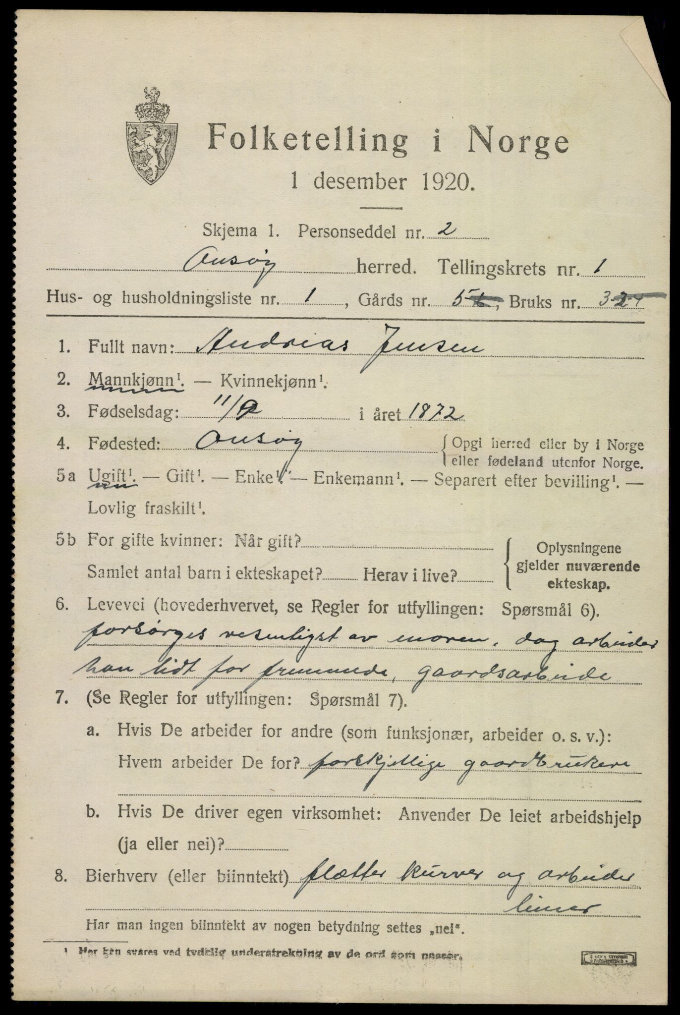 SAO, 1920 census for Onsøy, 1920, p. 2944