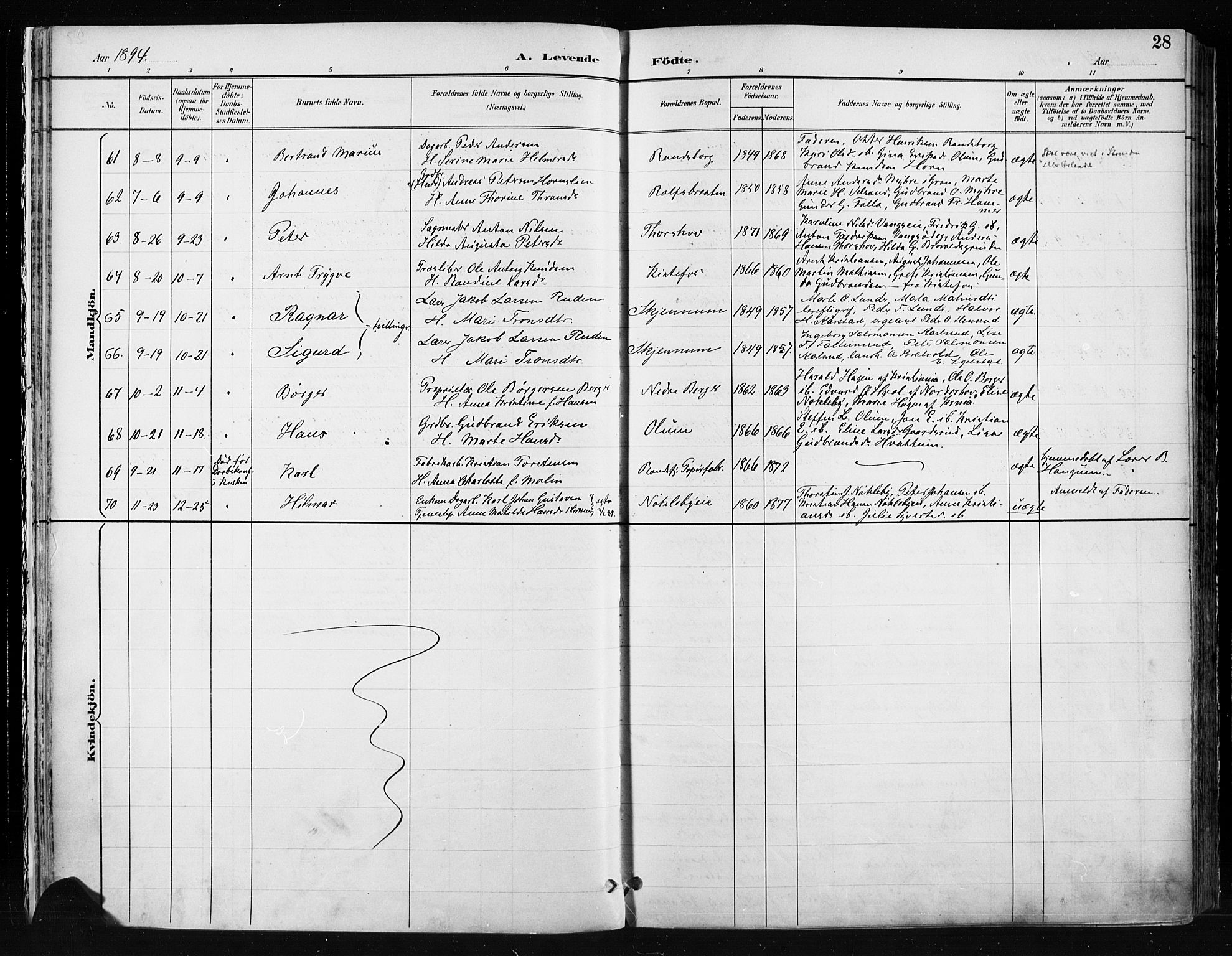 Jevnaker prestekontor, AV/SAH-PREST-116/H/Ha/Haa/L0009: Parish register (official) no. 9, 1891-1901, p. 28