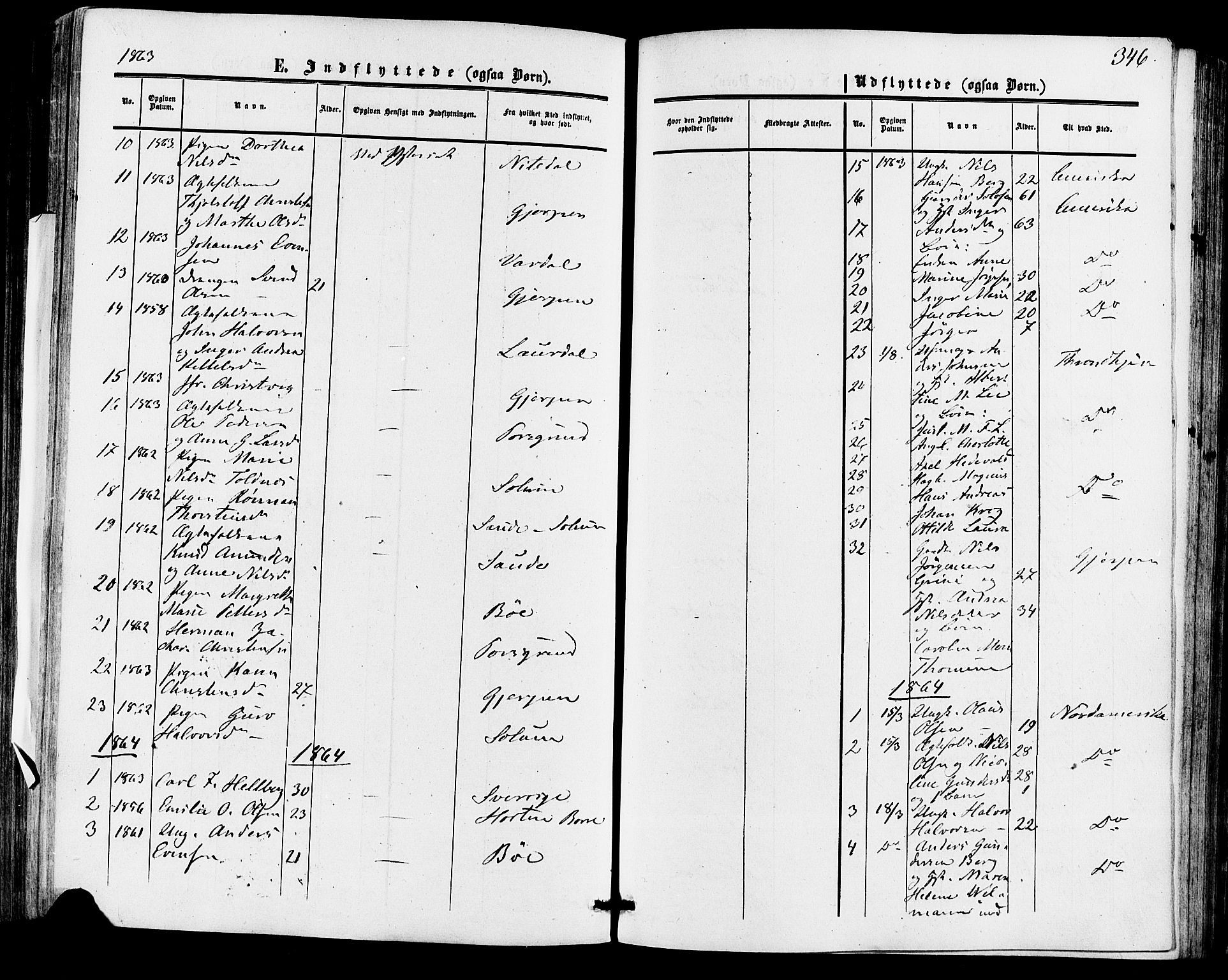 Skien kirkebøker, SAKO/A-302/F/Fa/L0007: Parish register (official) no. 7, 1856-1865, p. 346