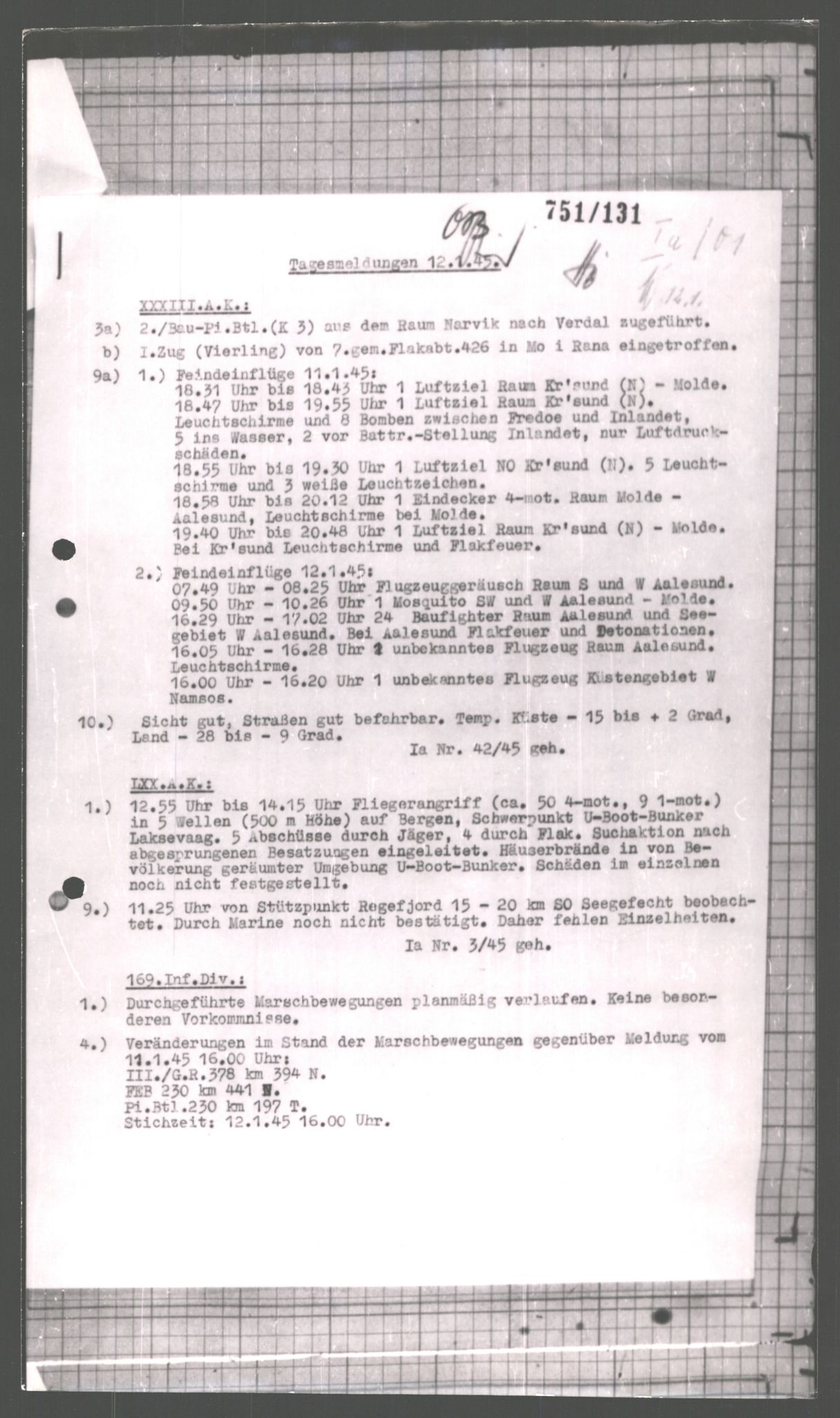 Forsvarets Overkommando. 2 kontor. Arkiv 11.4. Spredte tyske arkivsaker, AV/RA-RAFA-7031/D/Dar/Dara/L0001: Krigsdagbøker for 20. Gebirgs-Armee-Oberkommando (AOK 20), 1944-1945, p. 599