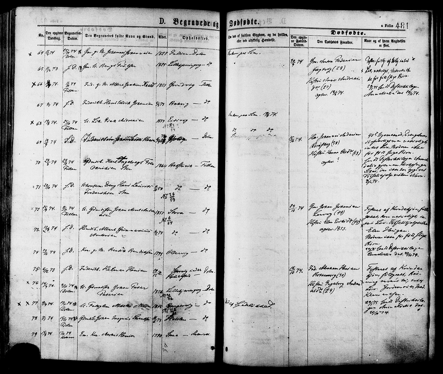 Ministerialprotokoller, klokkerbøker og fødselsregistre - Sør-Trøndelag, SAT/A-1456/634/L0532: Parish register (official) no. 634A08, 1871-1881, p. 481