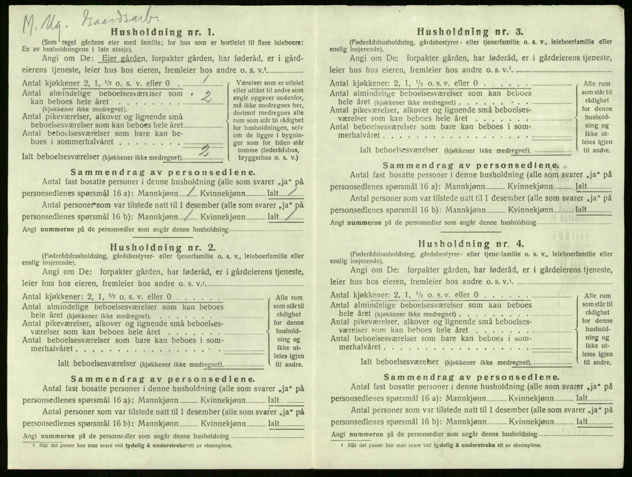 SAKO, 1920 census for Sem, 1920, p. 1257