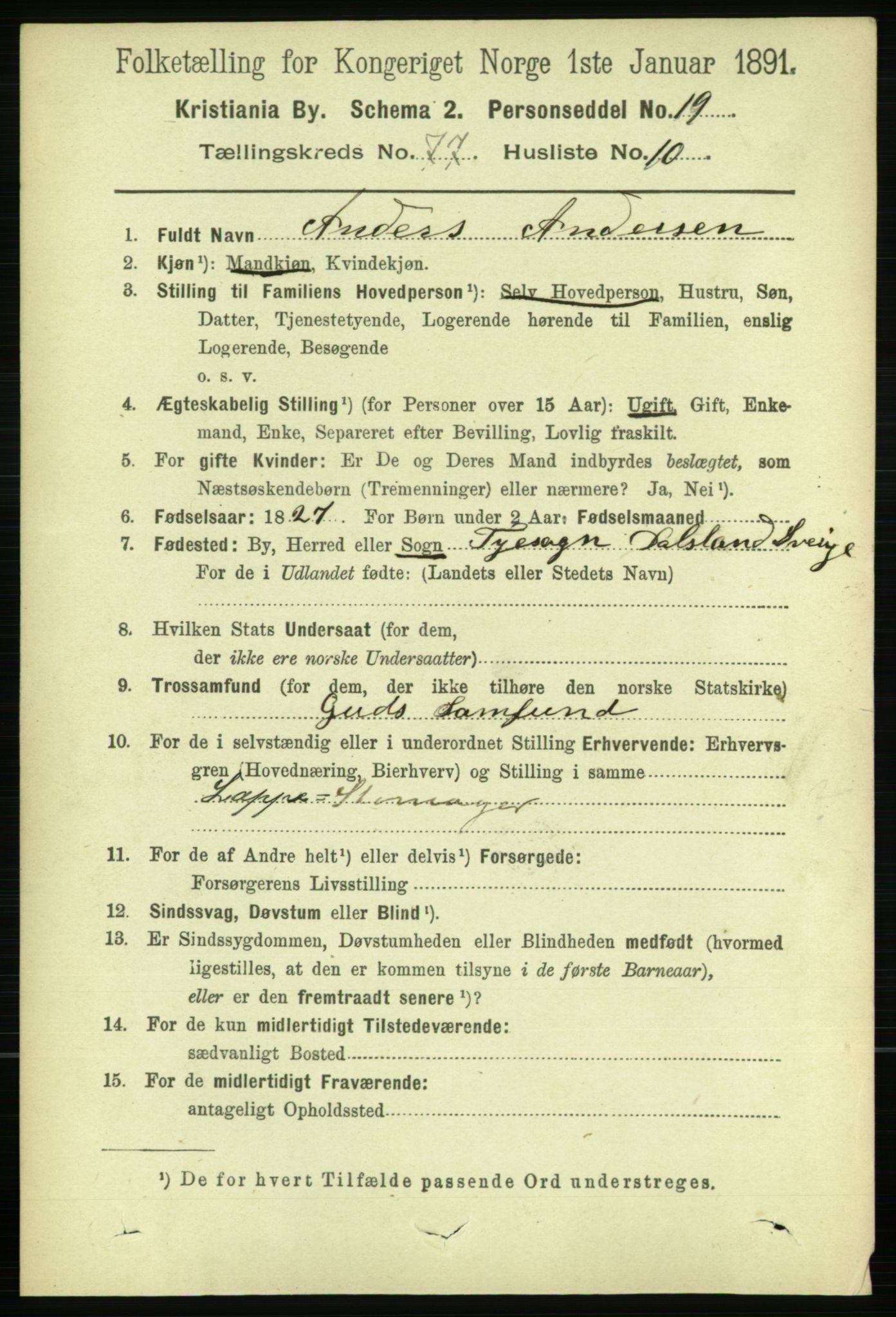 RA, 1891 census for 0301 Kristiania, 1891, p. 40860